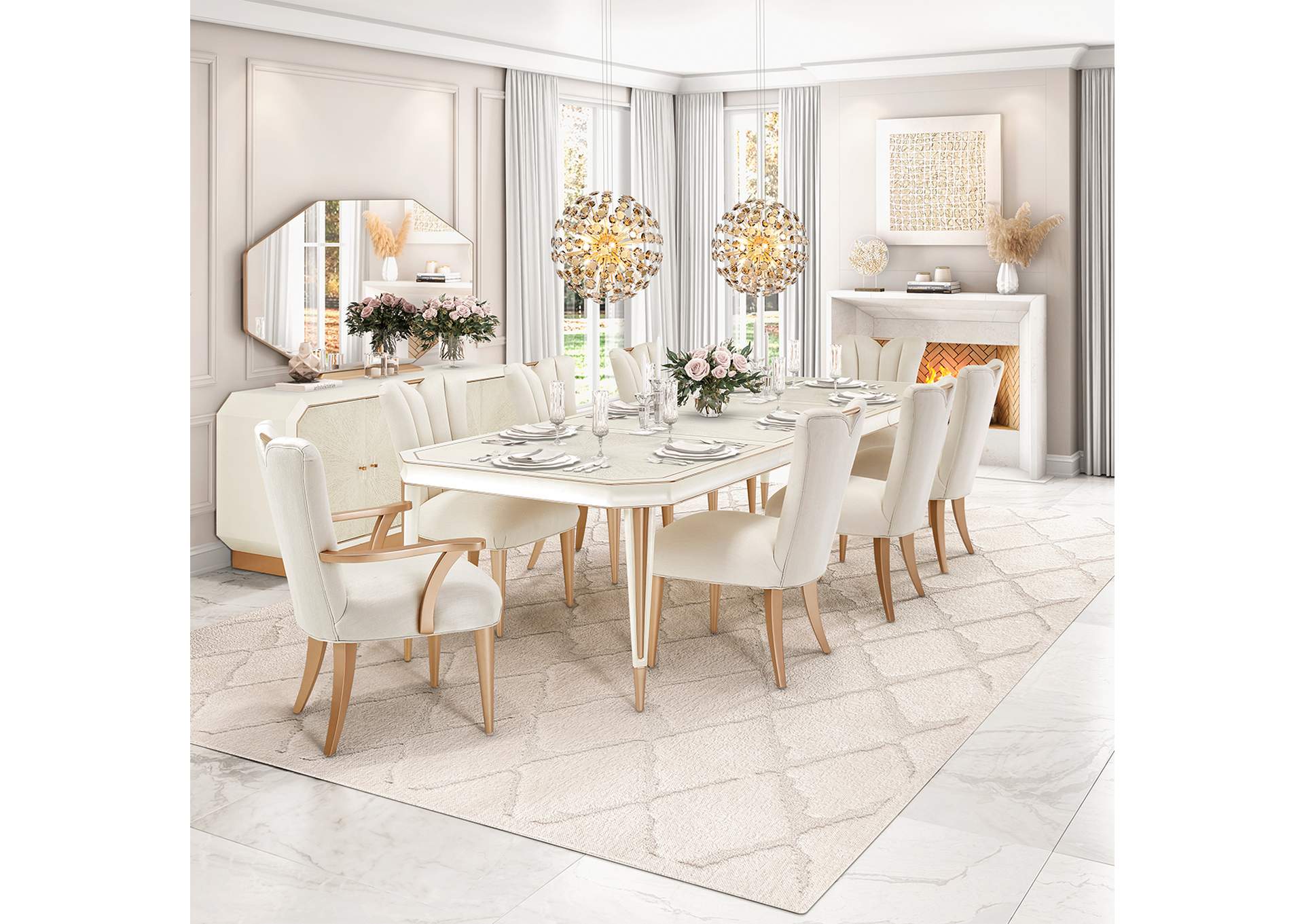 La Rachelle Rectangular Dining Table - Champagne image 15