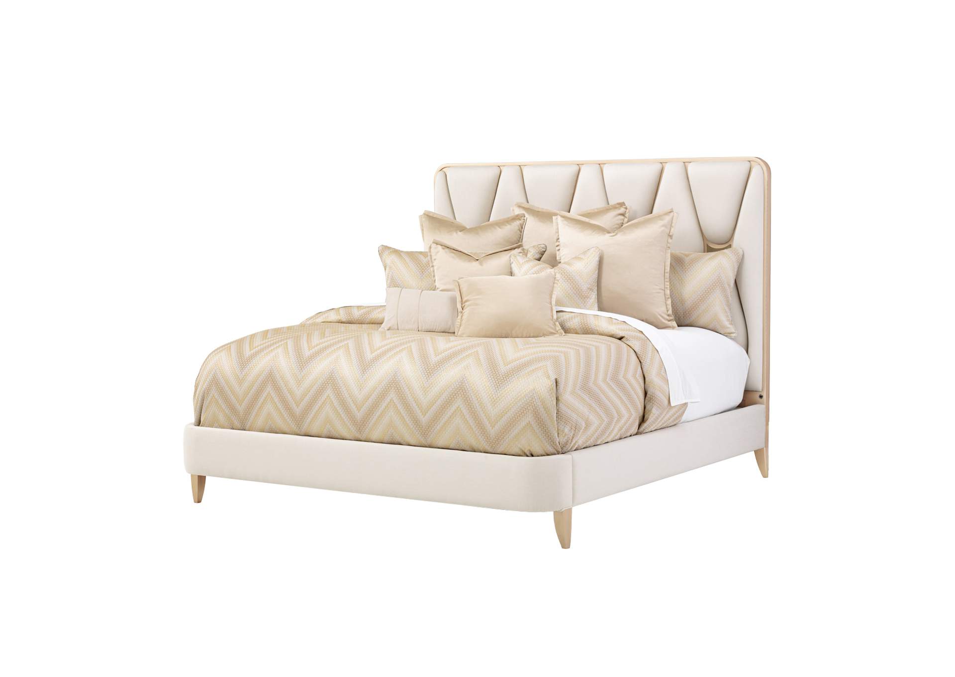 La Rachelle California King Upholstered Panel Bed - Champagne image 1
