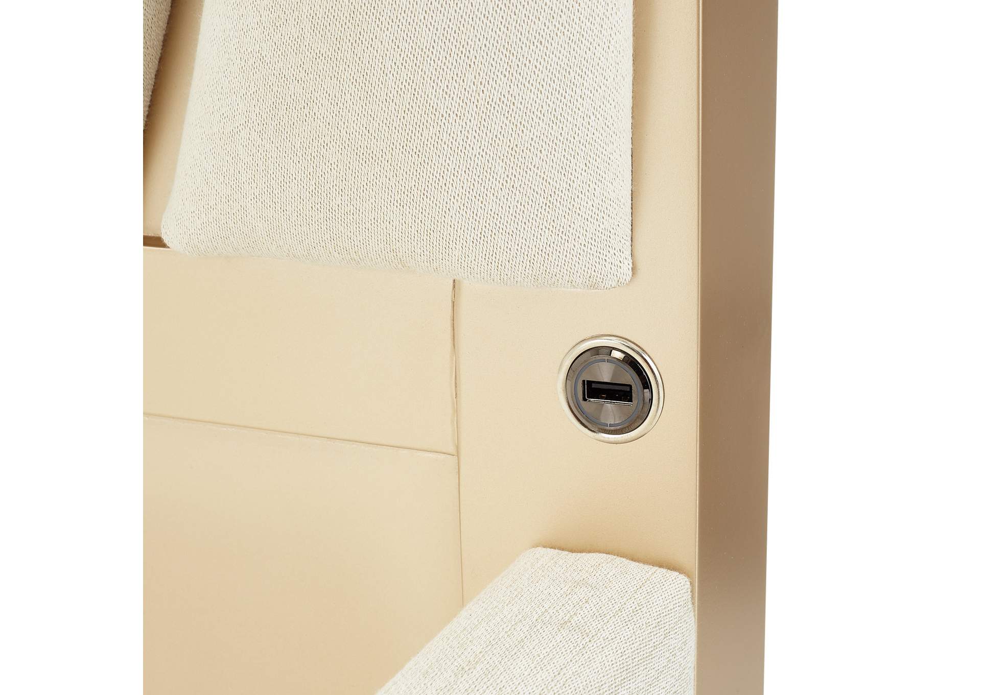 La Rachelle California King Upholstered Panel Bed - Champagne image 7
