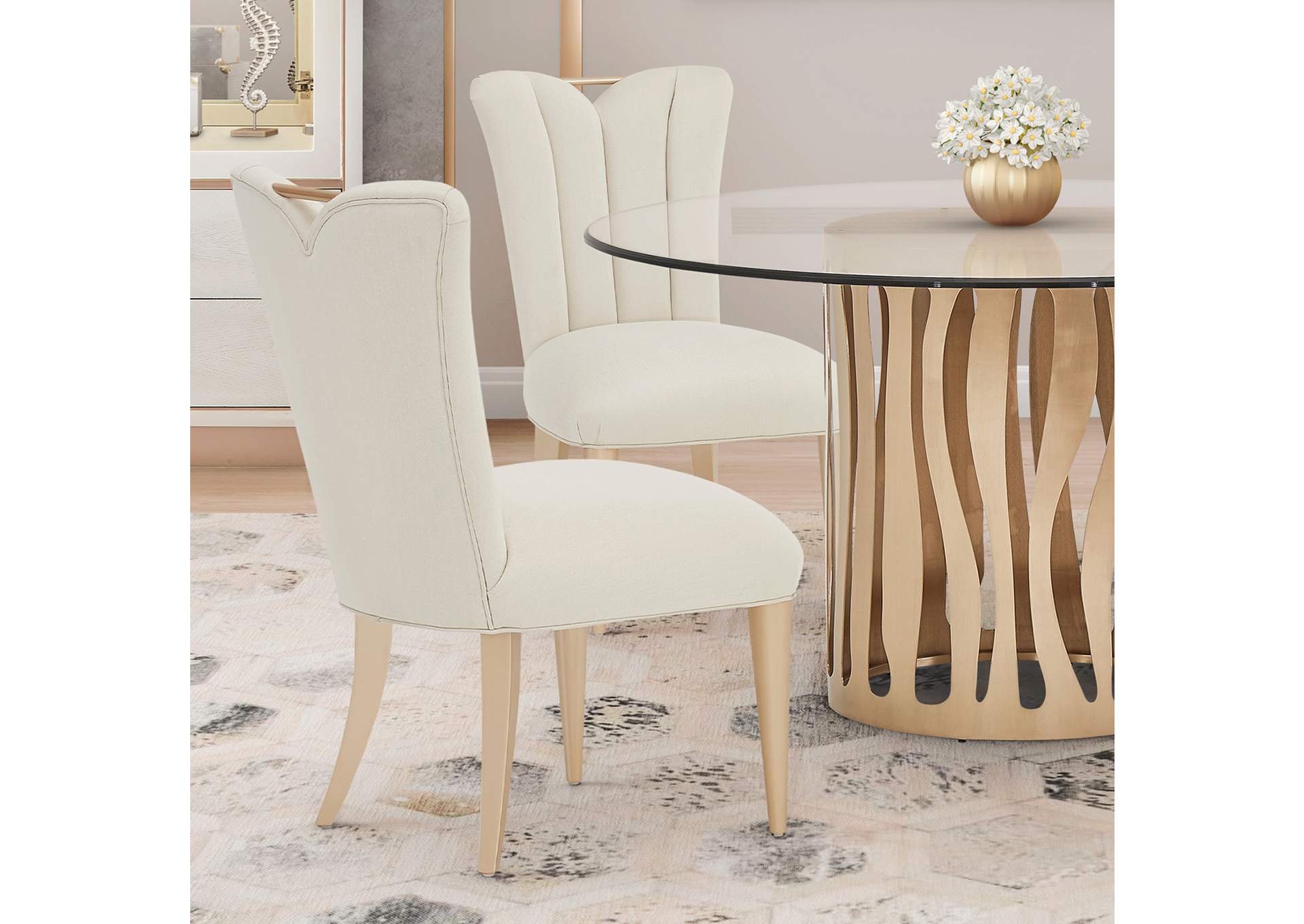 La Rachelle Dining Side Chair - Icicle and Champagne image 14