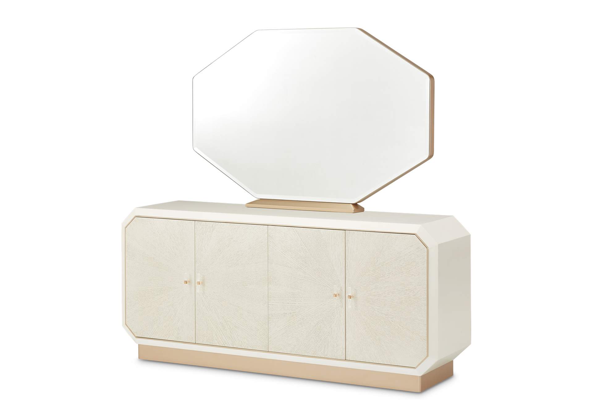 La Rachelle Sideboard and Mirror Set - Medium Champagne image 1
