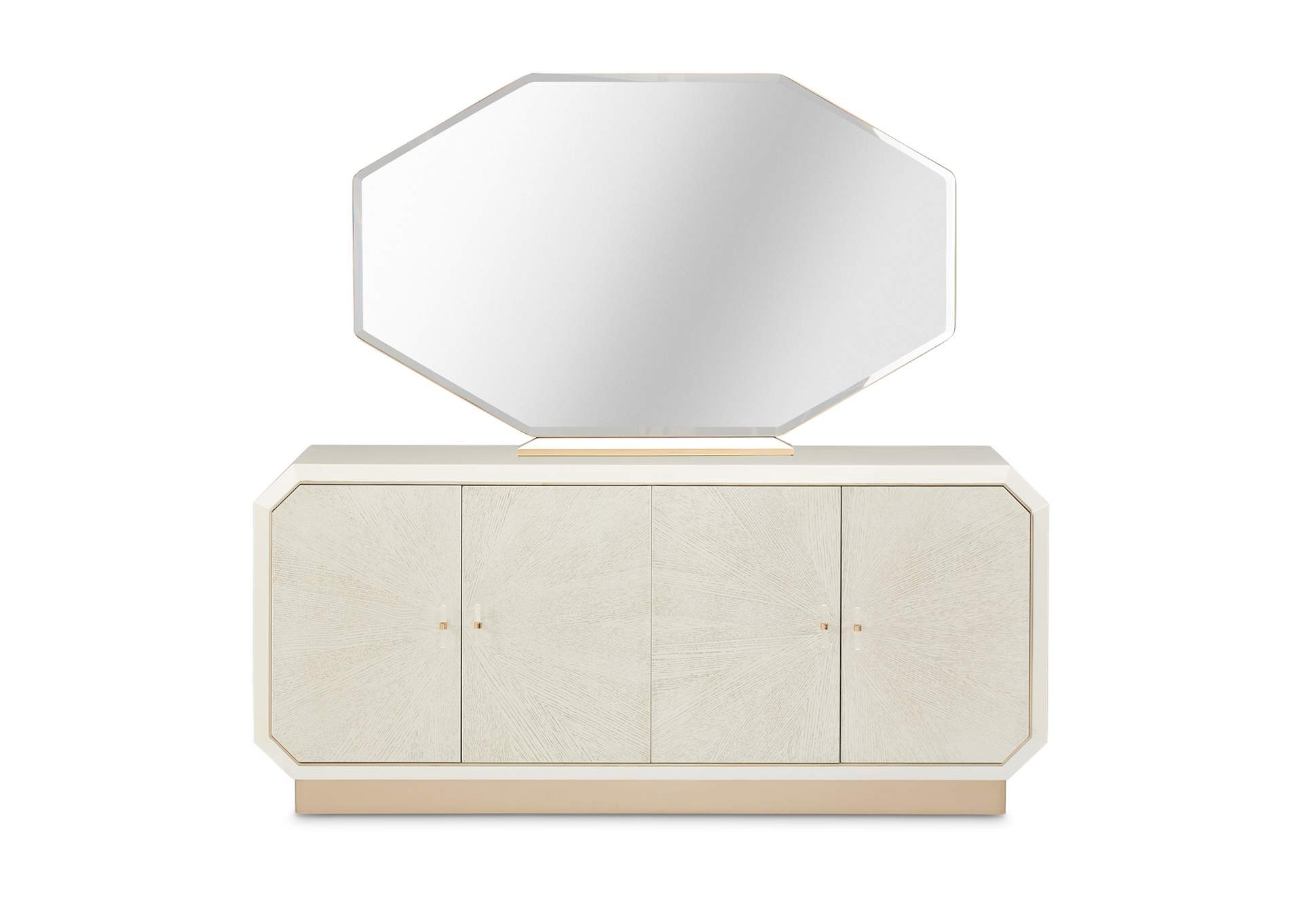 La Rachelle Sideboard and Mirror Set - Medium Champagne image 3