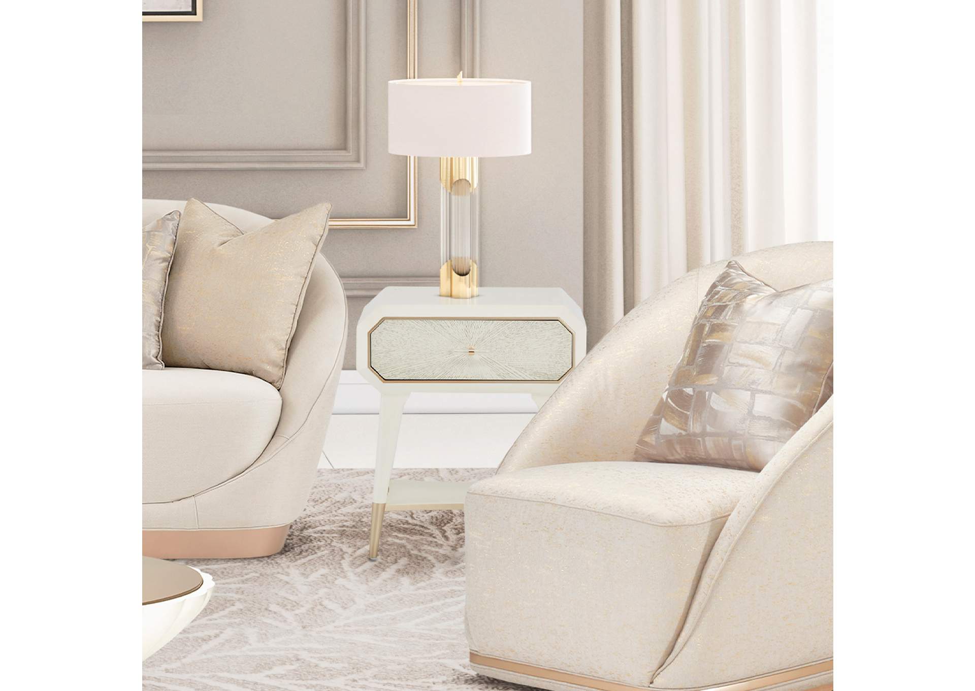 La Rachelle One-Drawer Nightstand - Champagne image 9