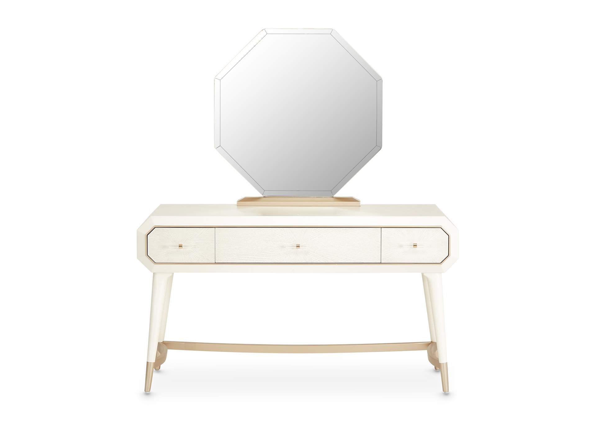 La Rachelle Vanity and Mirror Set - Champagne image 3