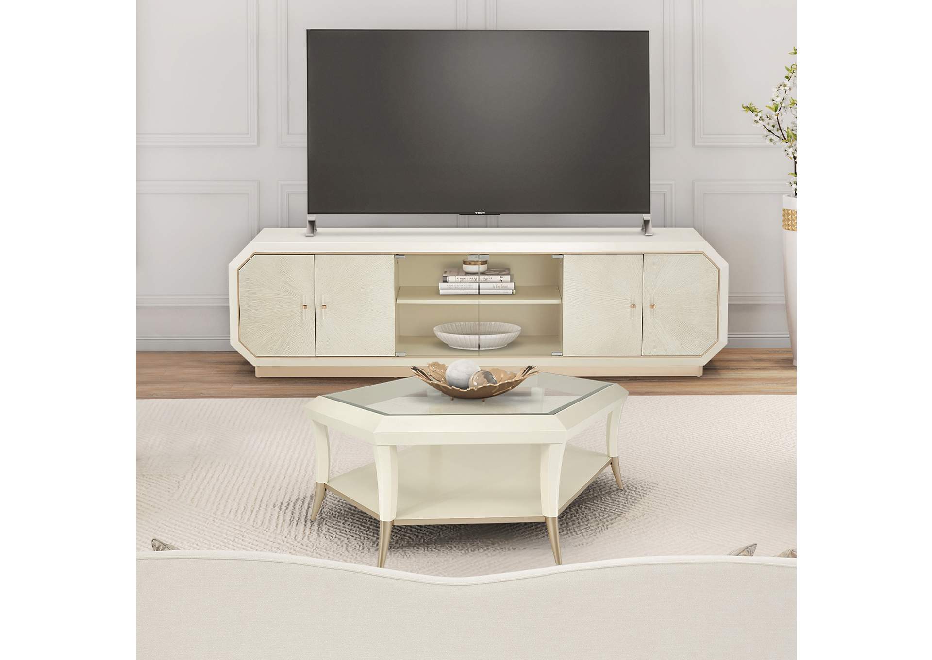 La Rachelle Hexagon Cocktail Table - Champagne image 9