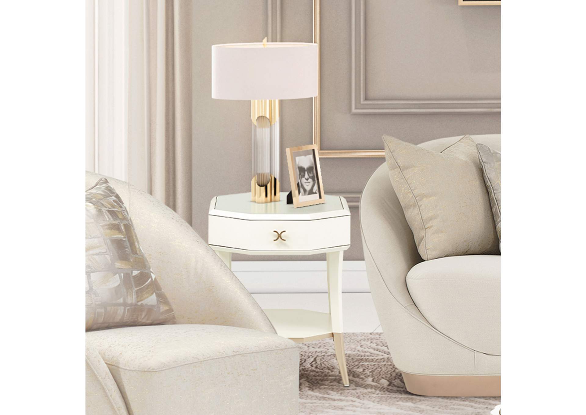 La Rachelle Octagonal End Table - Champagne image 11