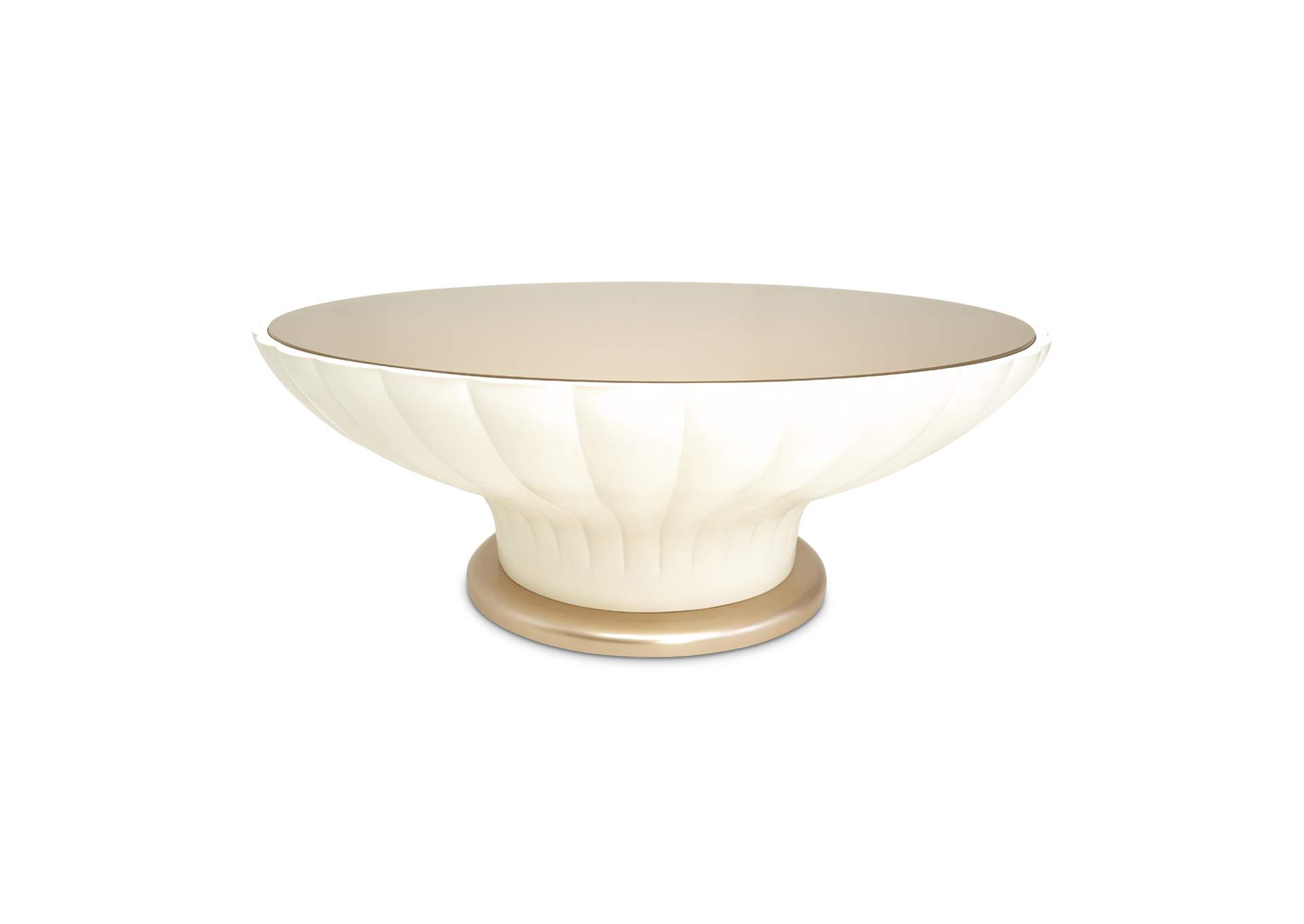 La Rachelle Scalloped Round Cocktail Table - Champagne image 1