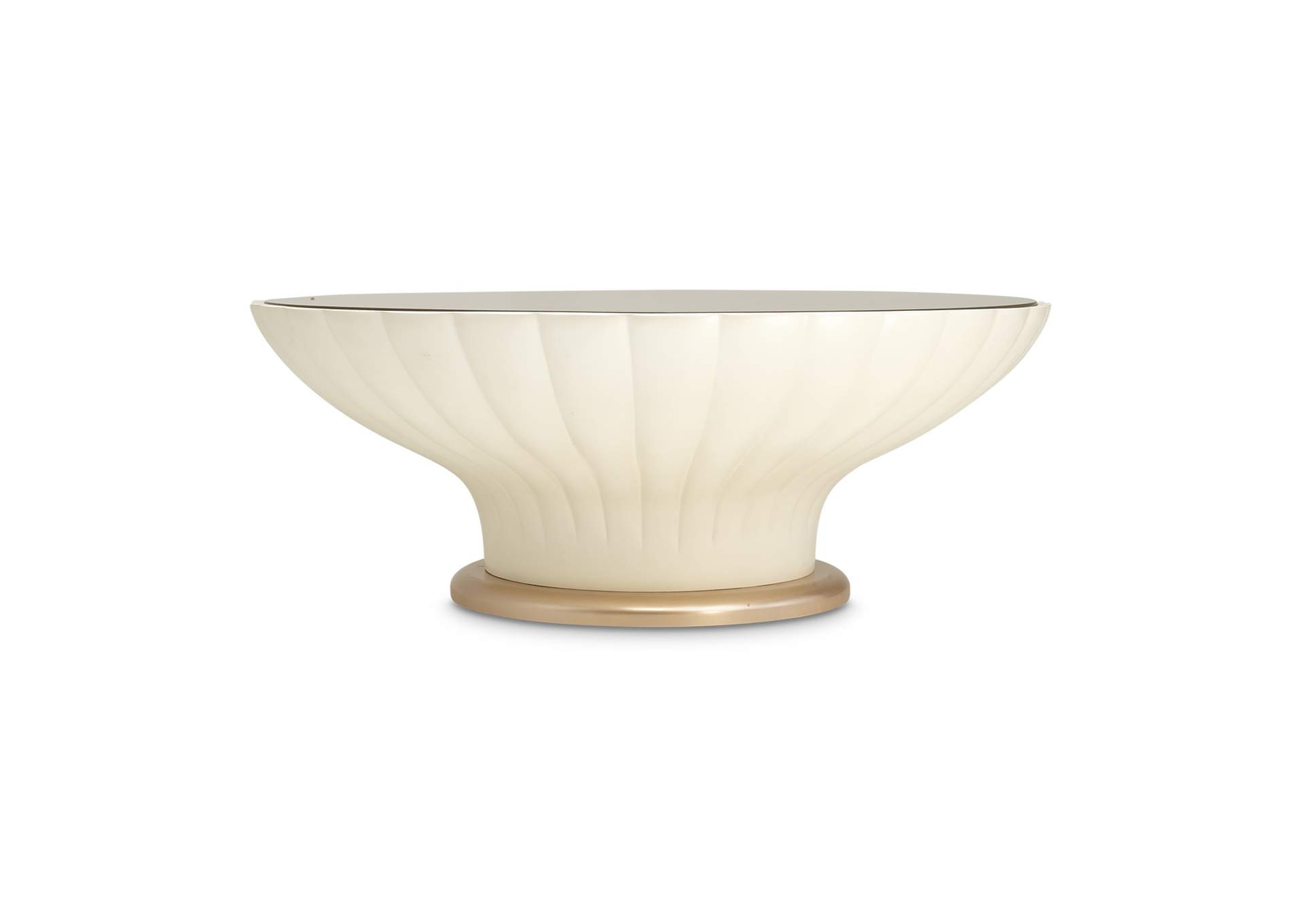 La Rachelle Scalloped Round Cocktail Table - Champagne image 5