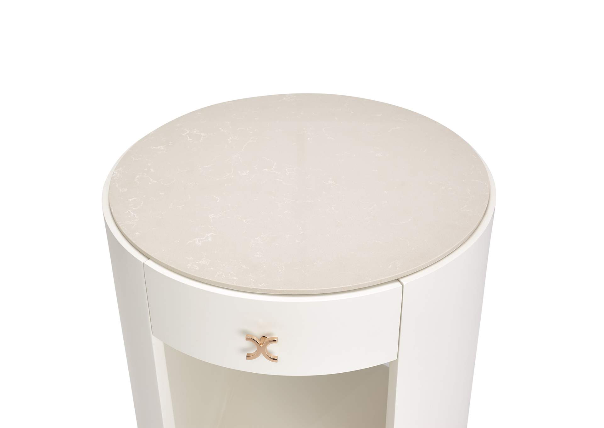 La Rachelle Round End Table - Champagne