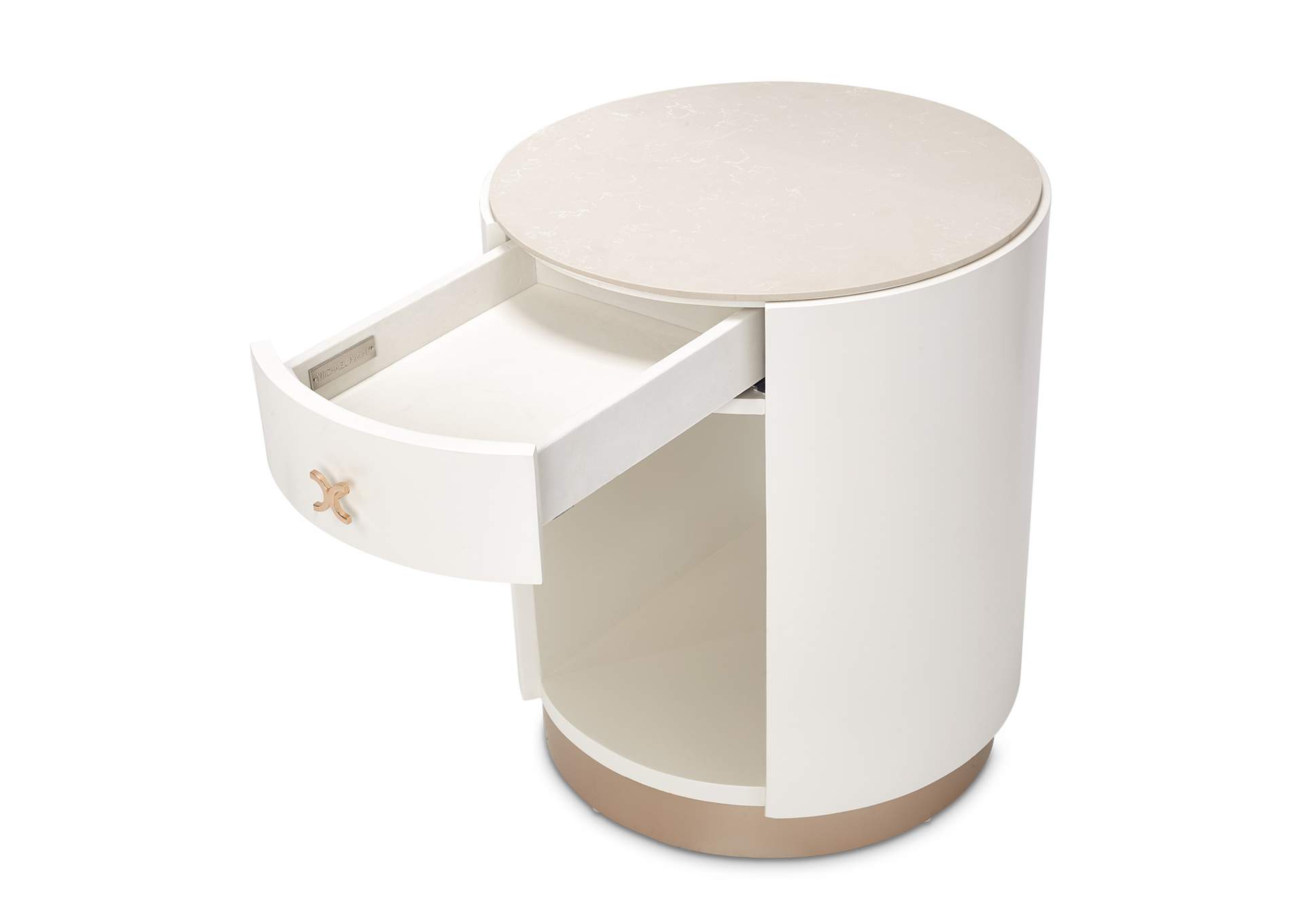 La Rachelle Round End Table - Champagne