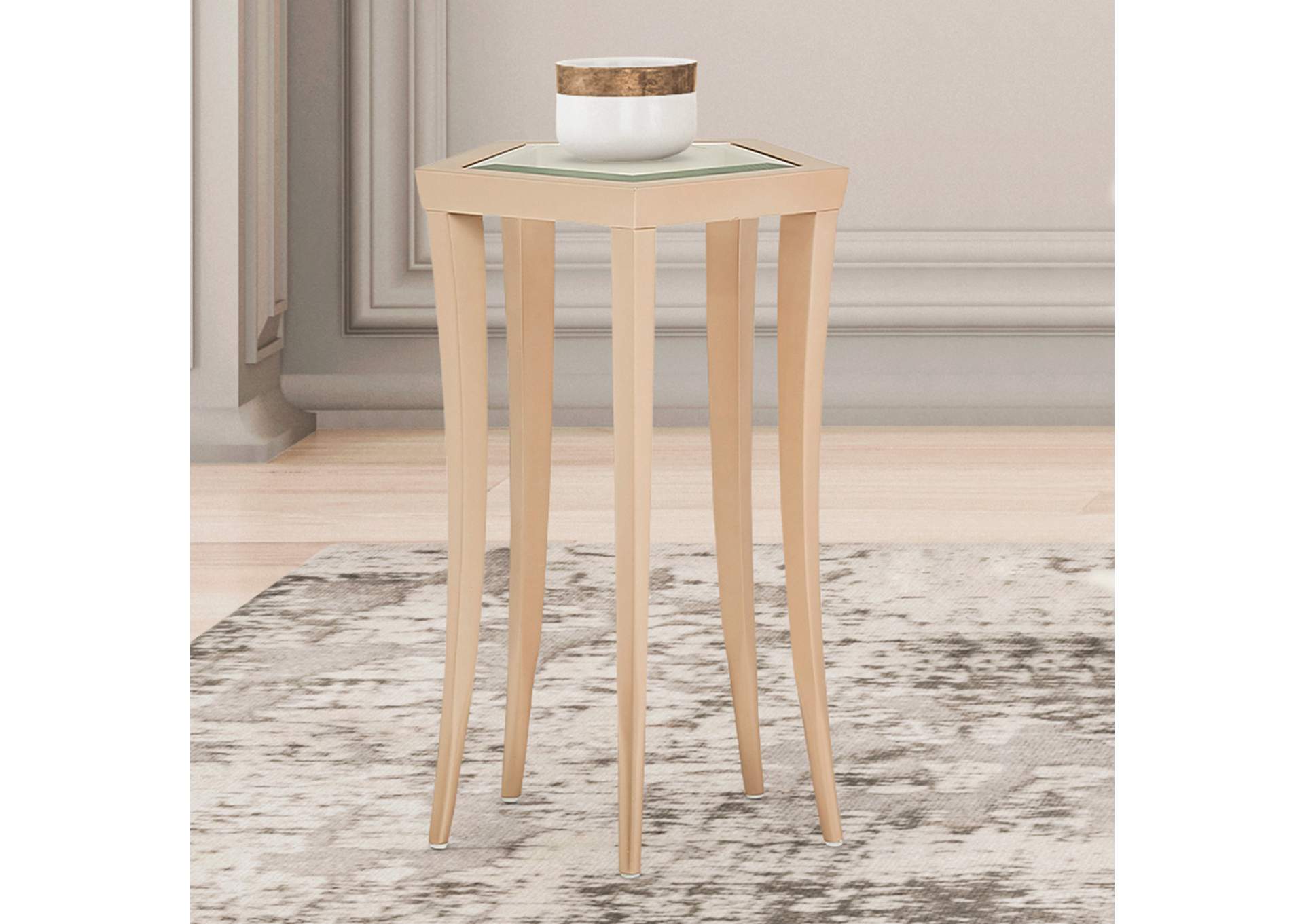 La Rachelle Chairside Table - Champagne image 8