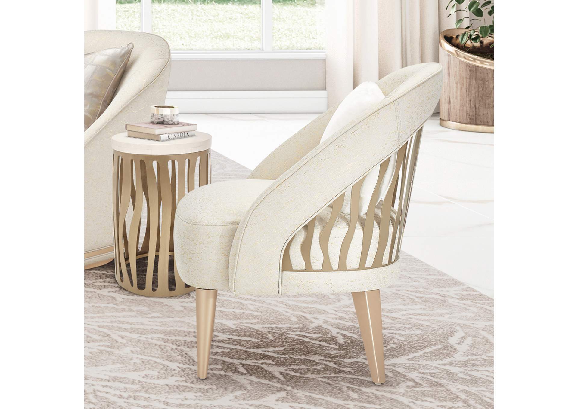 La Rachelle Flame Chair - Gold Rush and Champagne image 9