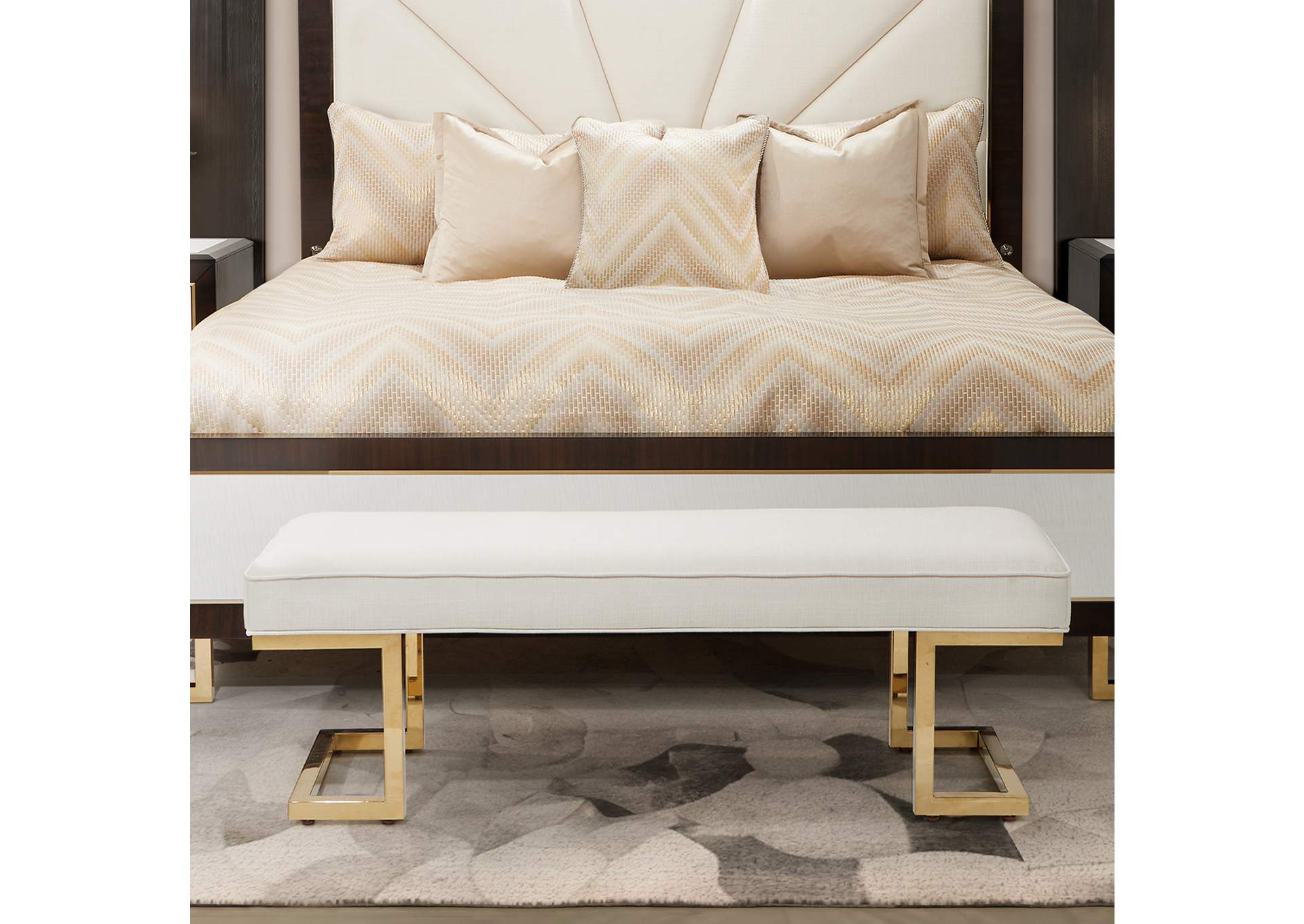 Belmont Place Bed Bench - Bright Gold image 12