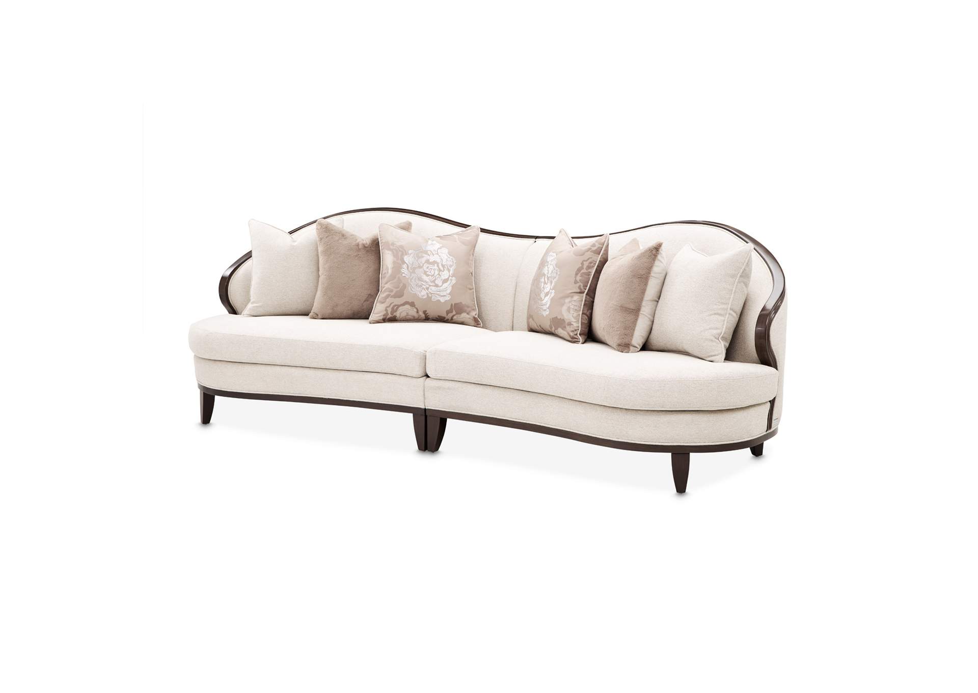 Camellia Field 2-Piece Chenille Sofa - Linen and Warm Pecan image 1