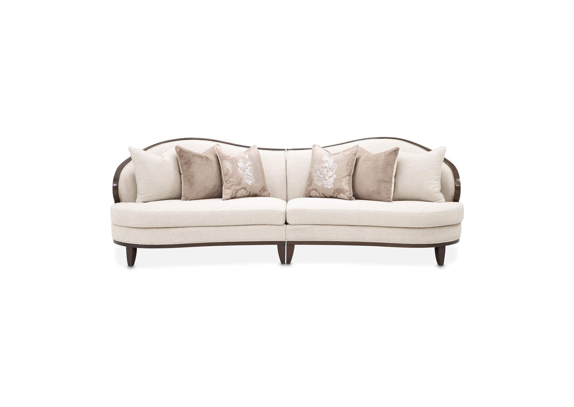 Camellia Field 2-Piece Chenille Sofa - Linen and Warm Pecan image 3