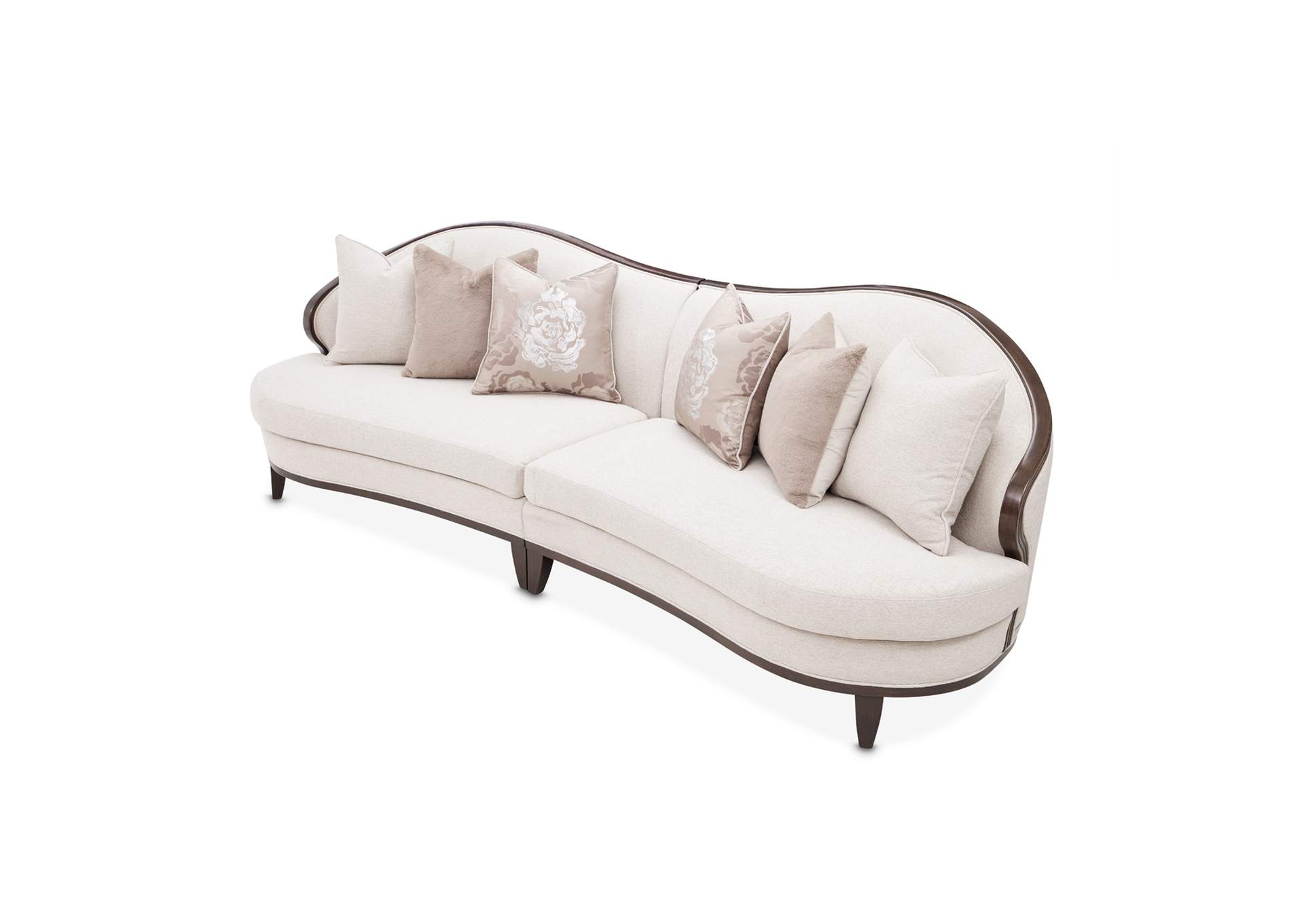 Camellia Field 2-Piece Chenille Sofa - Linen and Warm Pecan image 5