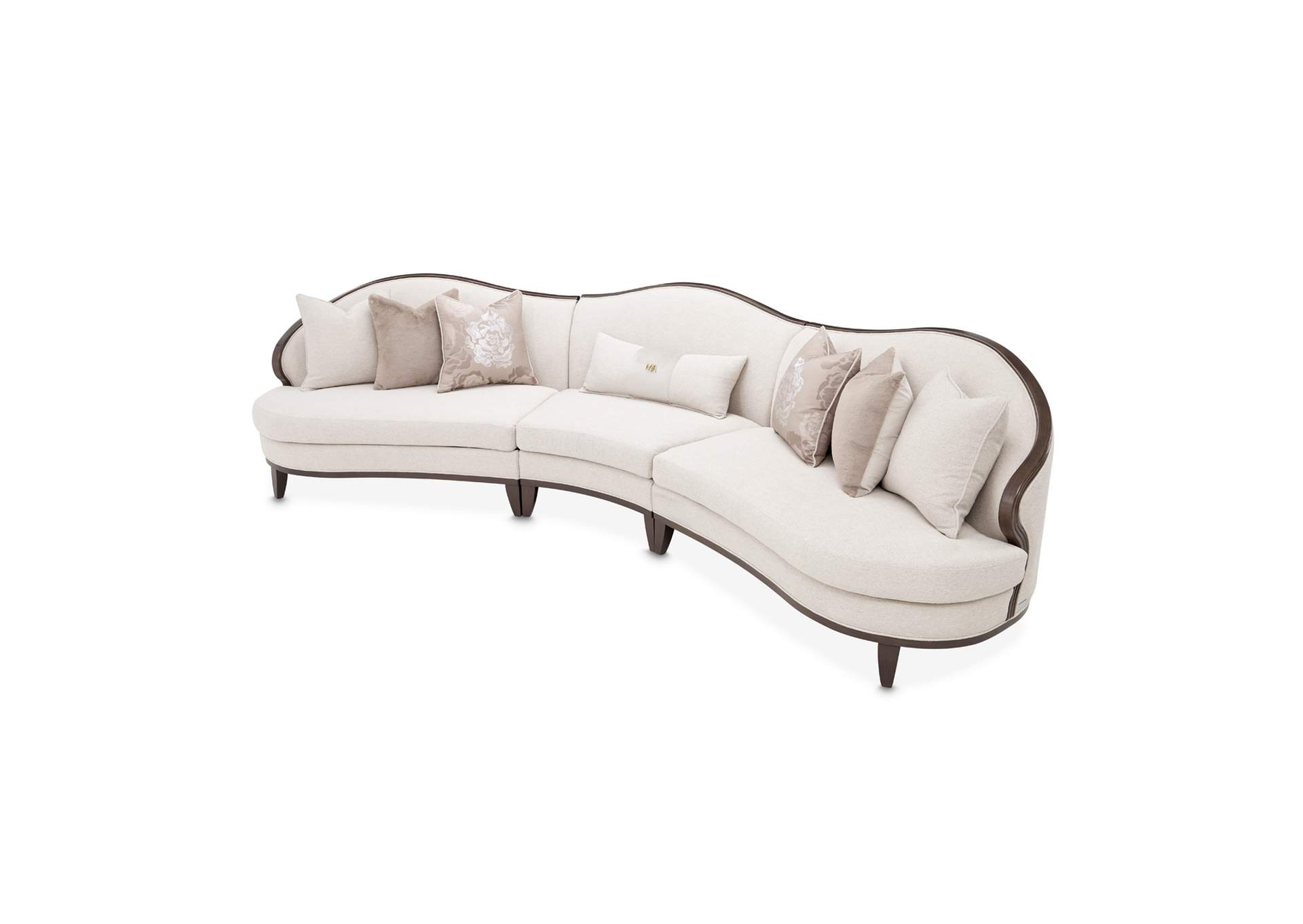 Camellia Field 3-Piece Chenille Sofa - Linen and Warm Pecan image 4