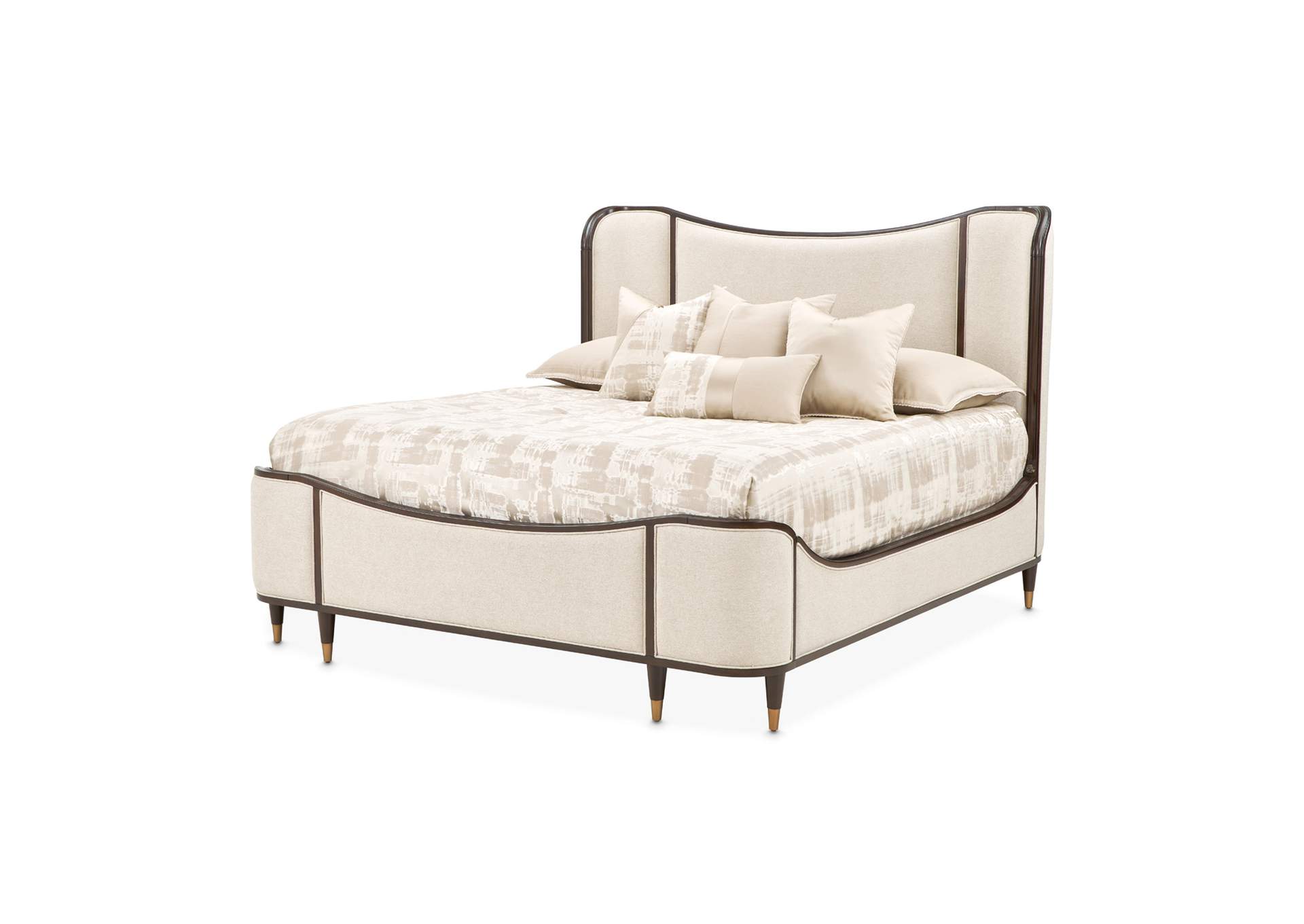 Camellia Field Queen Upholstered Bed - Warm Pecan image 4