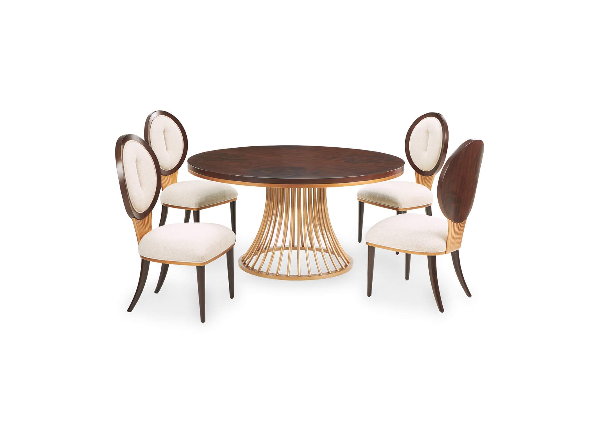 Camellia Field Round Dining Table - Warm Pecan image 1