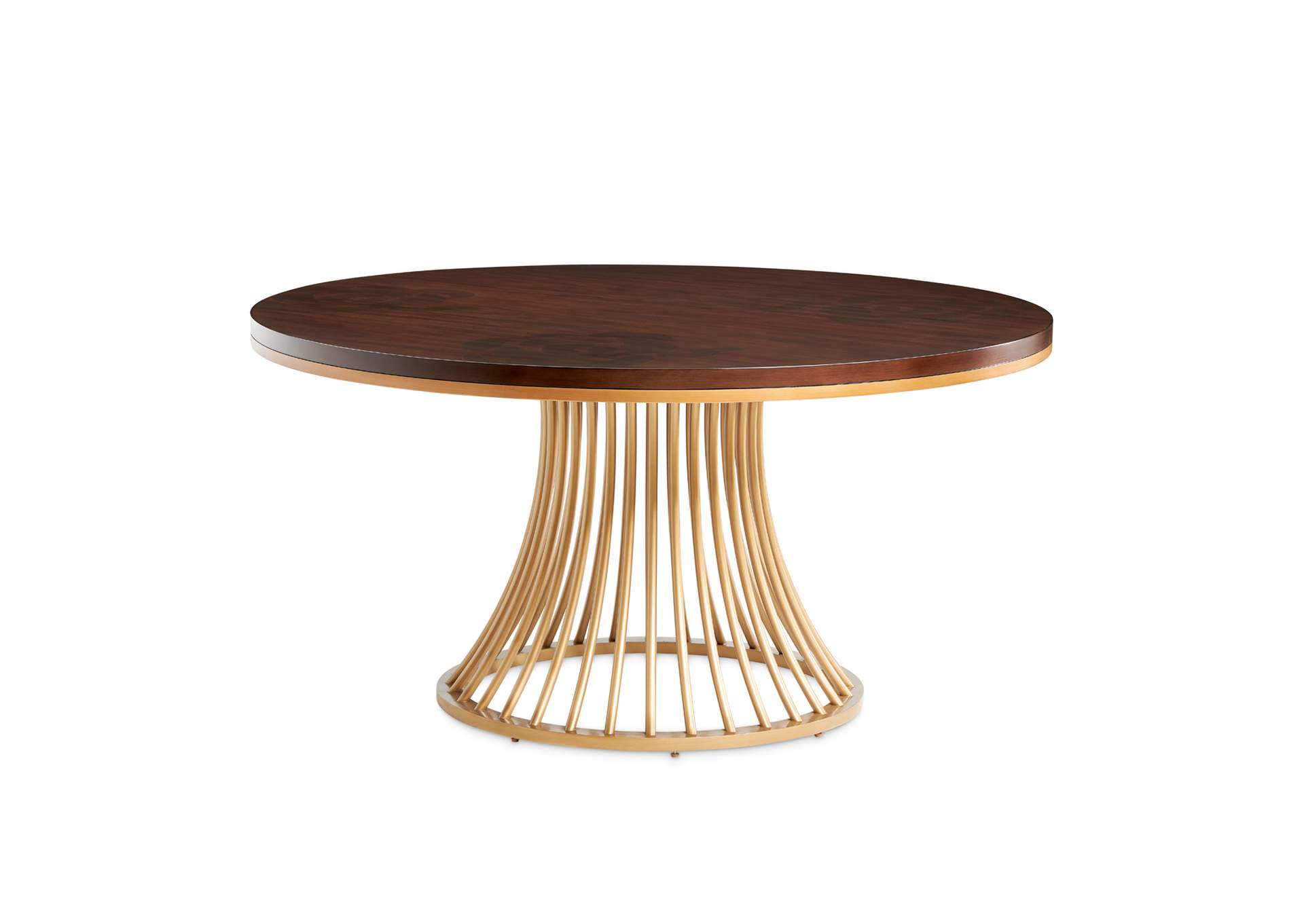 Camellia Field Round Dining Table - Warm Pecan image 3