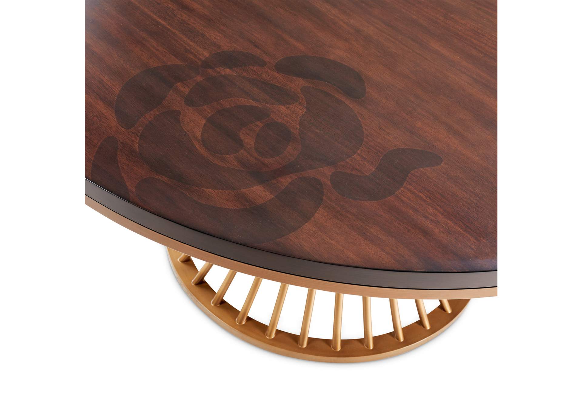 Camellia Field Round Dining Table - Warm Pecan image 4