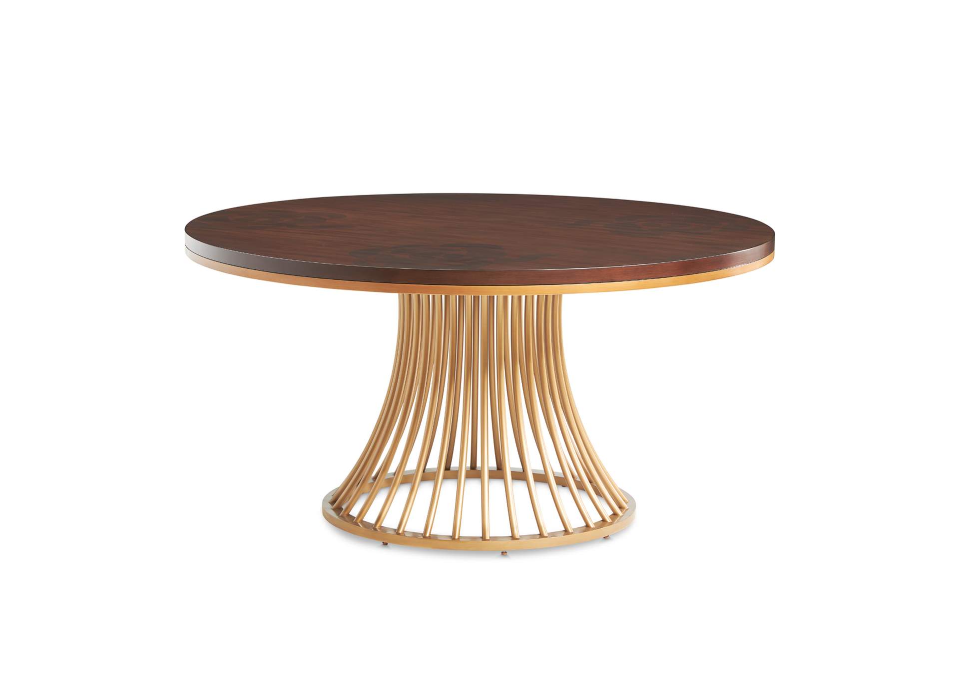 Camellia Field Round Dining Table - Warm Pecan image 9