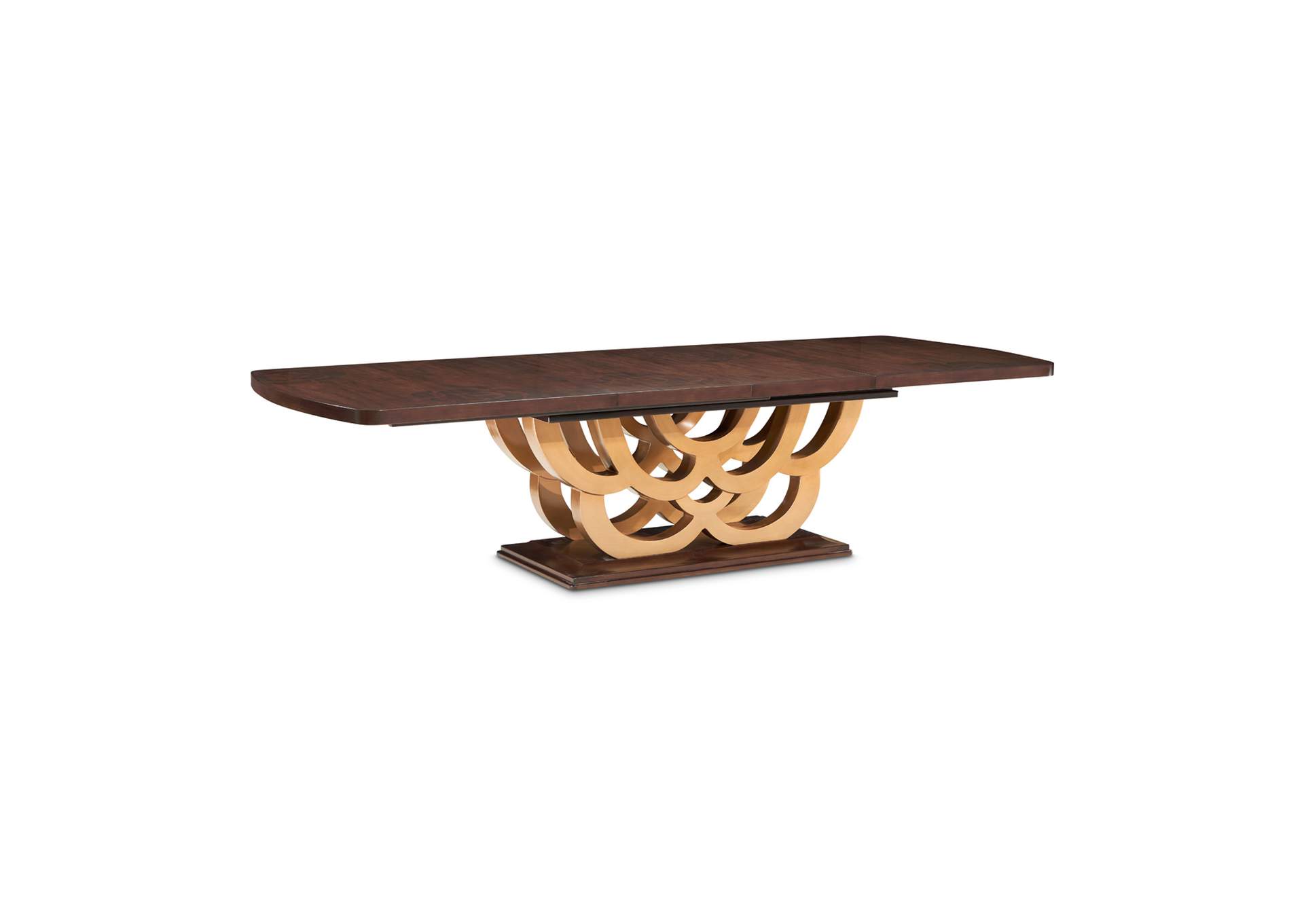 Camellia Field Rectangular Pedestal Dining Table - Warm Pecan image 1
