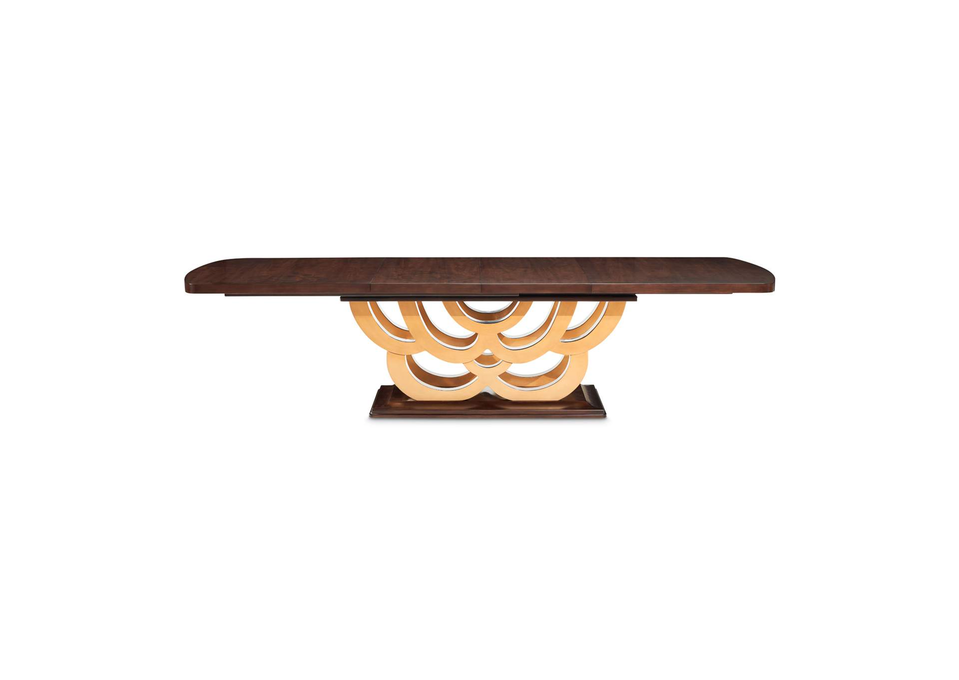 Camellia Field Rectangular Pedestal Dining Table - Warm Pecan image 3