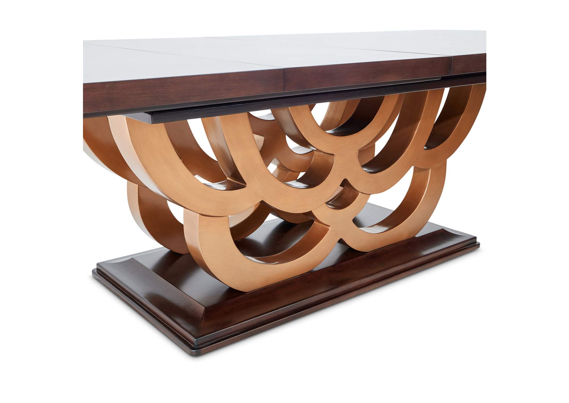 Camellia Field Rectangular Pedestal Dining Table - Warm Pecan image 6