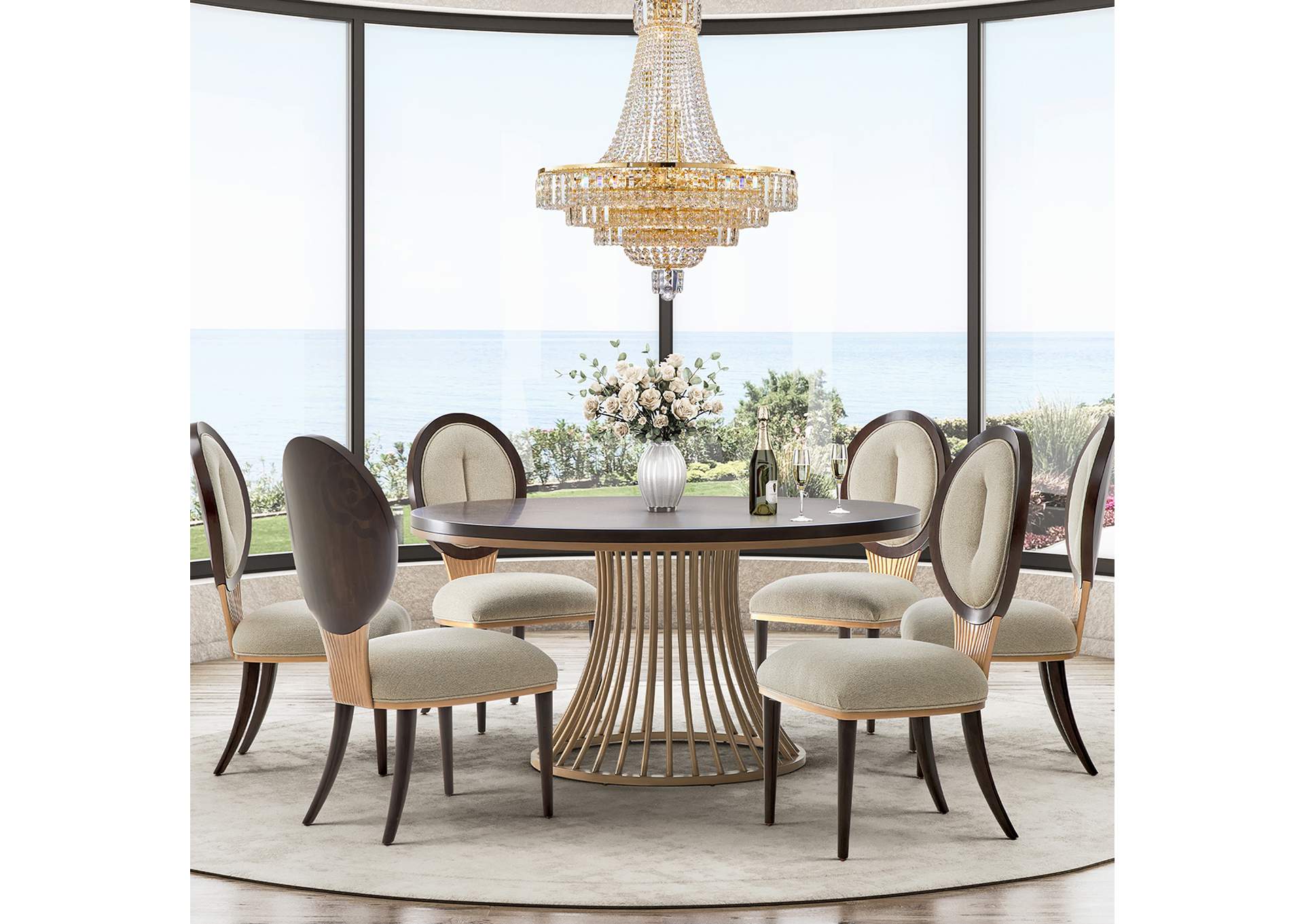 Camellia Field Dining Side Chair - Linen and Warm Pecan image 4