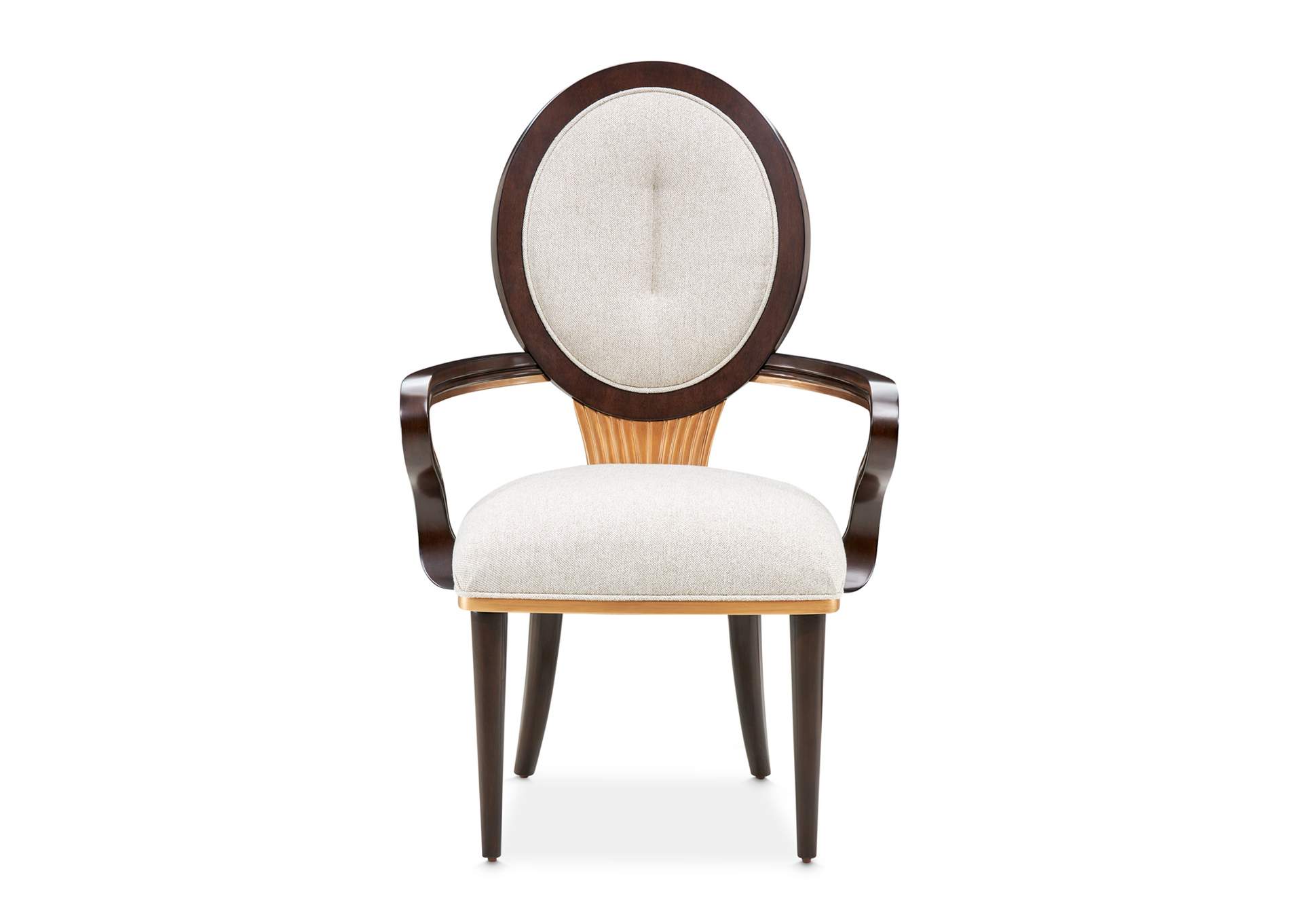 Camellia Field Dining Arm Chair - Linen and Warm Pecan image 19
