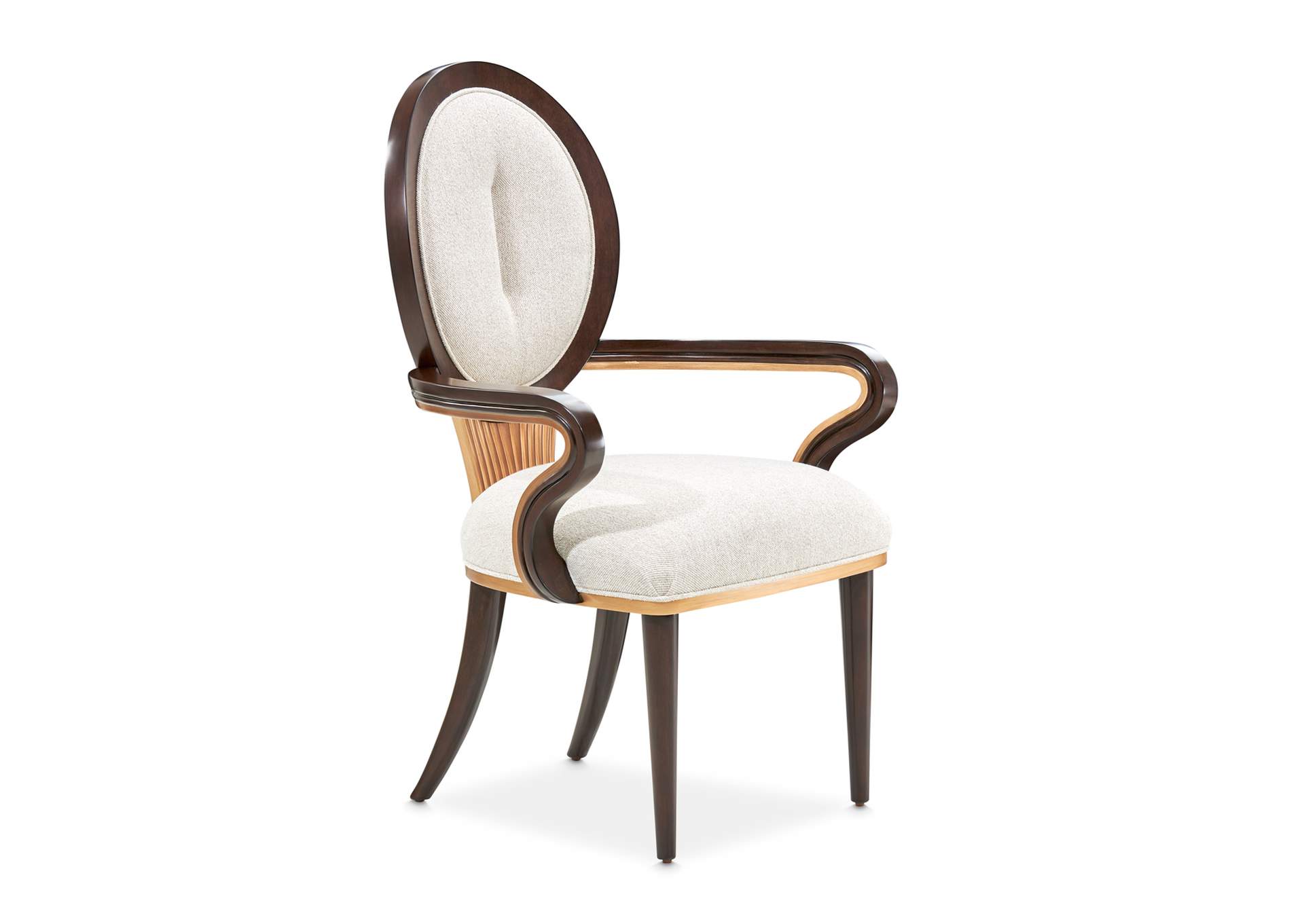 Camellia Field Dining Arm Chair - Linen and Warm Pecan image 18