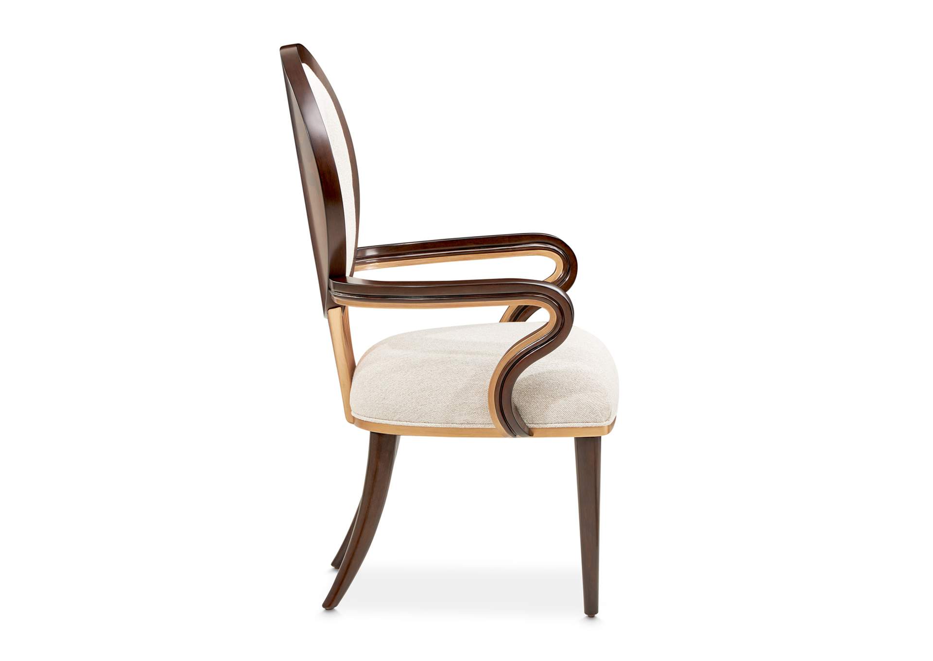 Camellia Field Dining Arm Chair - Linen and Warm Pecan image 17