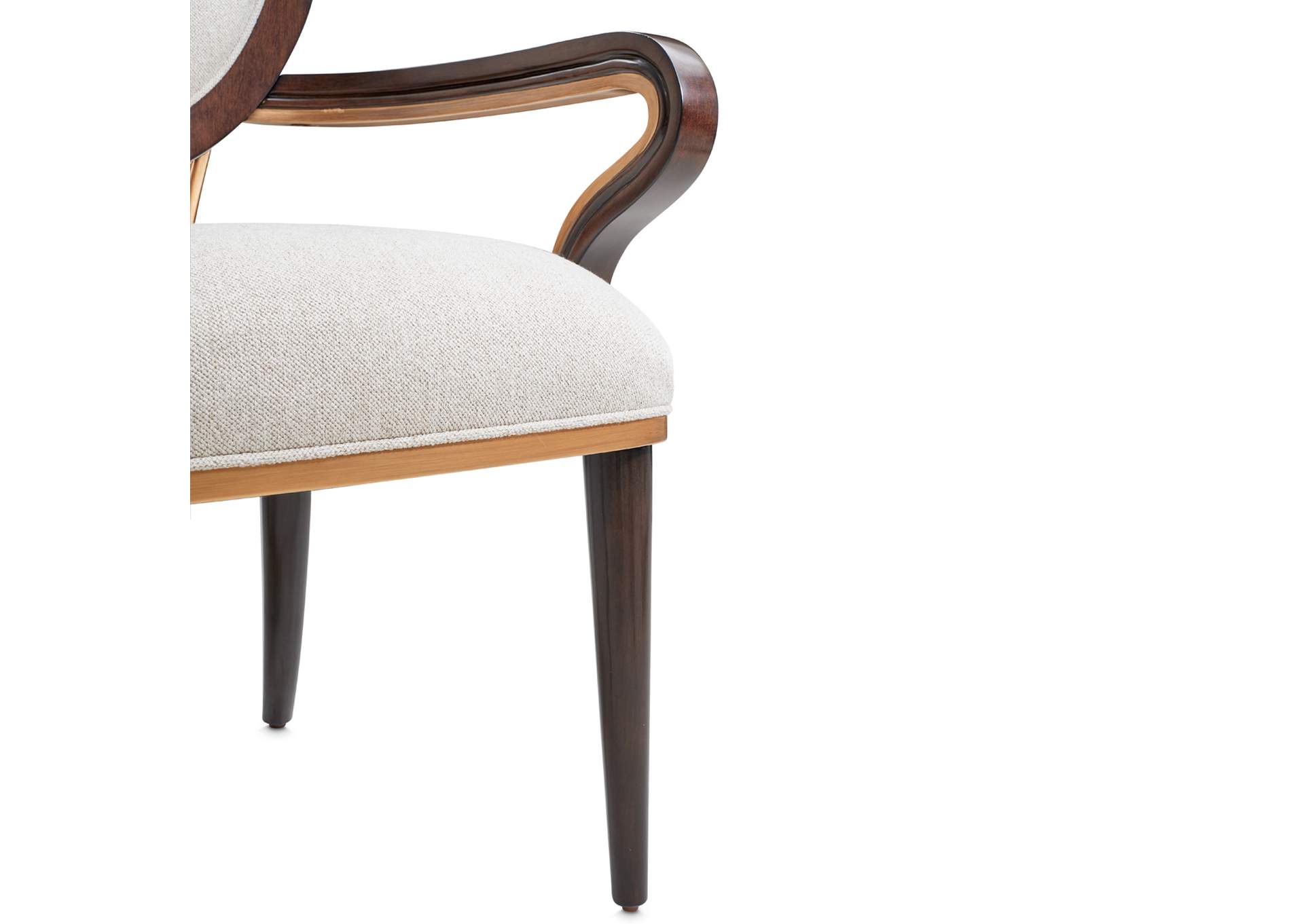 Camellia Field Dining Arm Chair - Linen and Warm Pecan image 3