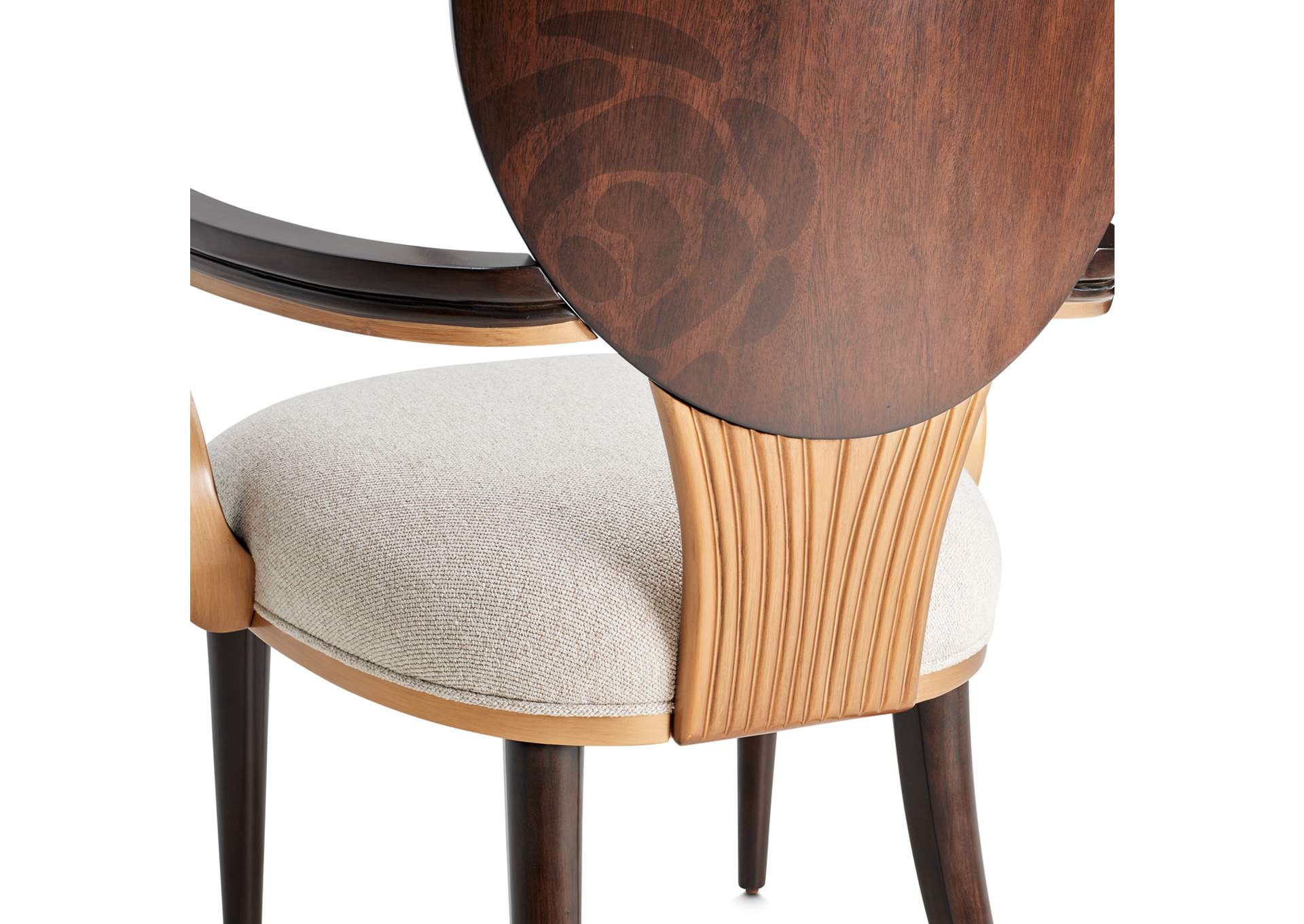 Camellia Field Dining Arm Chair - Linen and Warm Pecan image 10