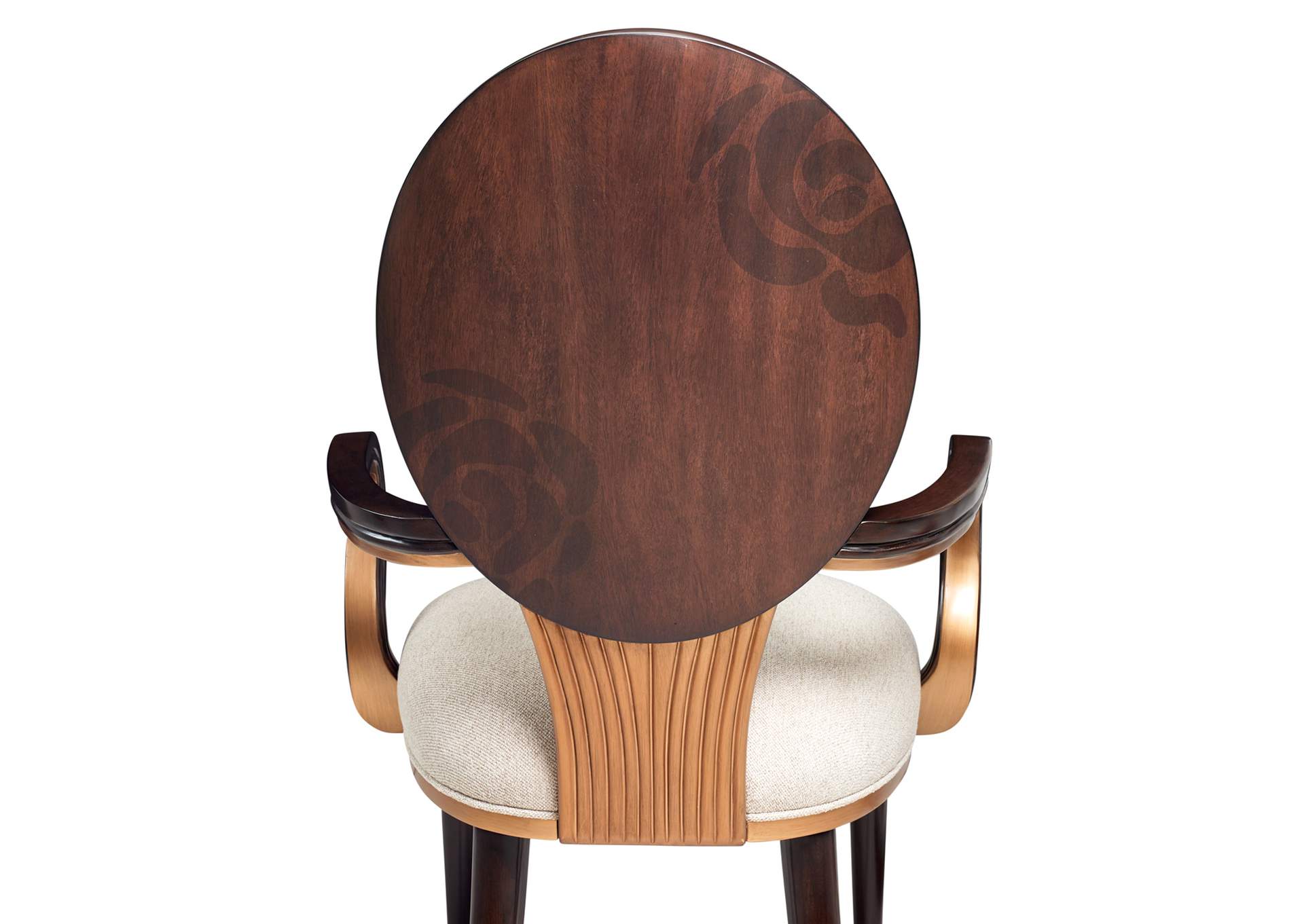 Camellia Field Dining Arm Chair - Linen and Warm Pecan image 9