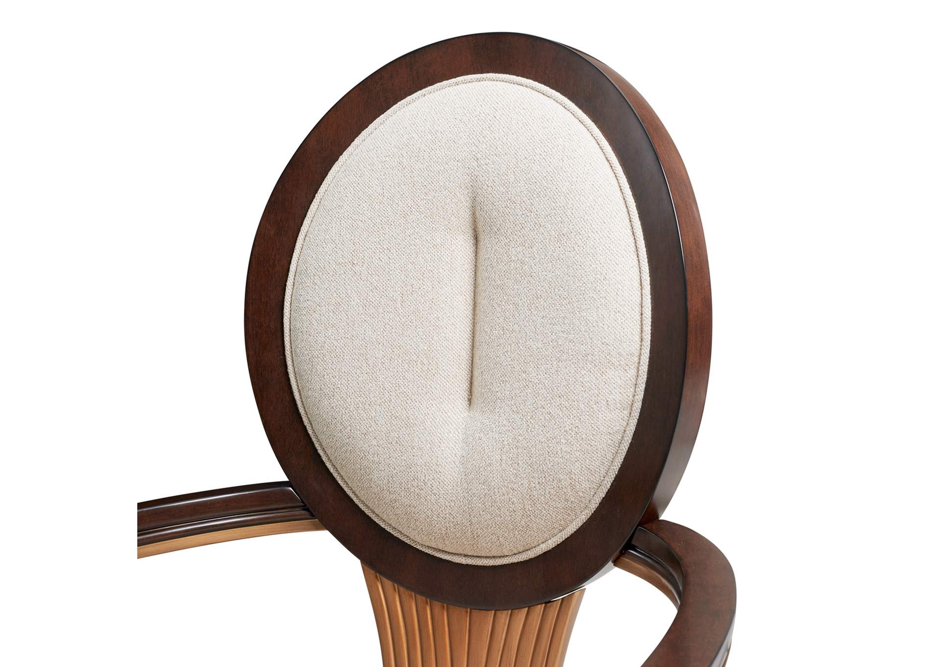 Camellia Field Dining Arm Chair - Linen and Warm Pecan image 7