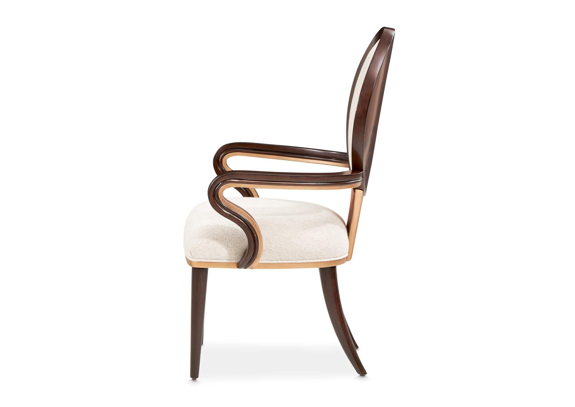 Camellia Field Dining Arm Chair - Linen and Warm Pecan image 13