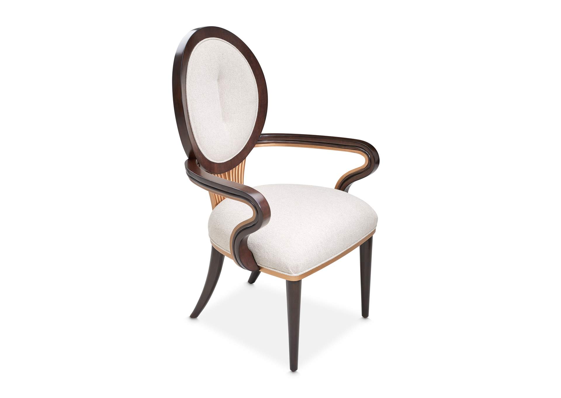 Camellia Field Dining Arm Chair - Linen and Warm Pecan image 12