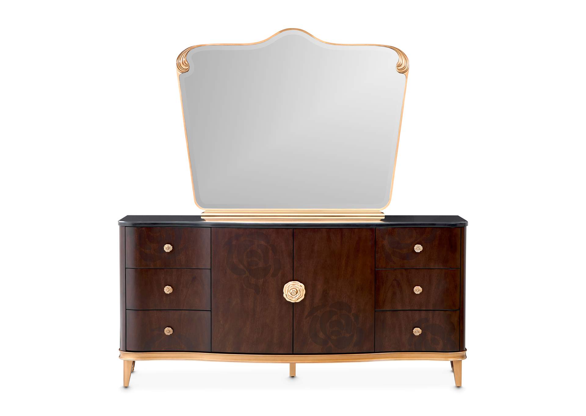 Camellia Field Dresser with Mirror - Warm Pecan image 3