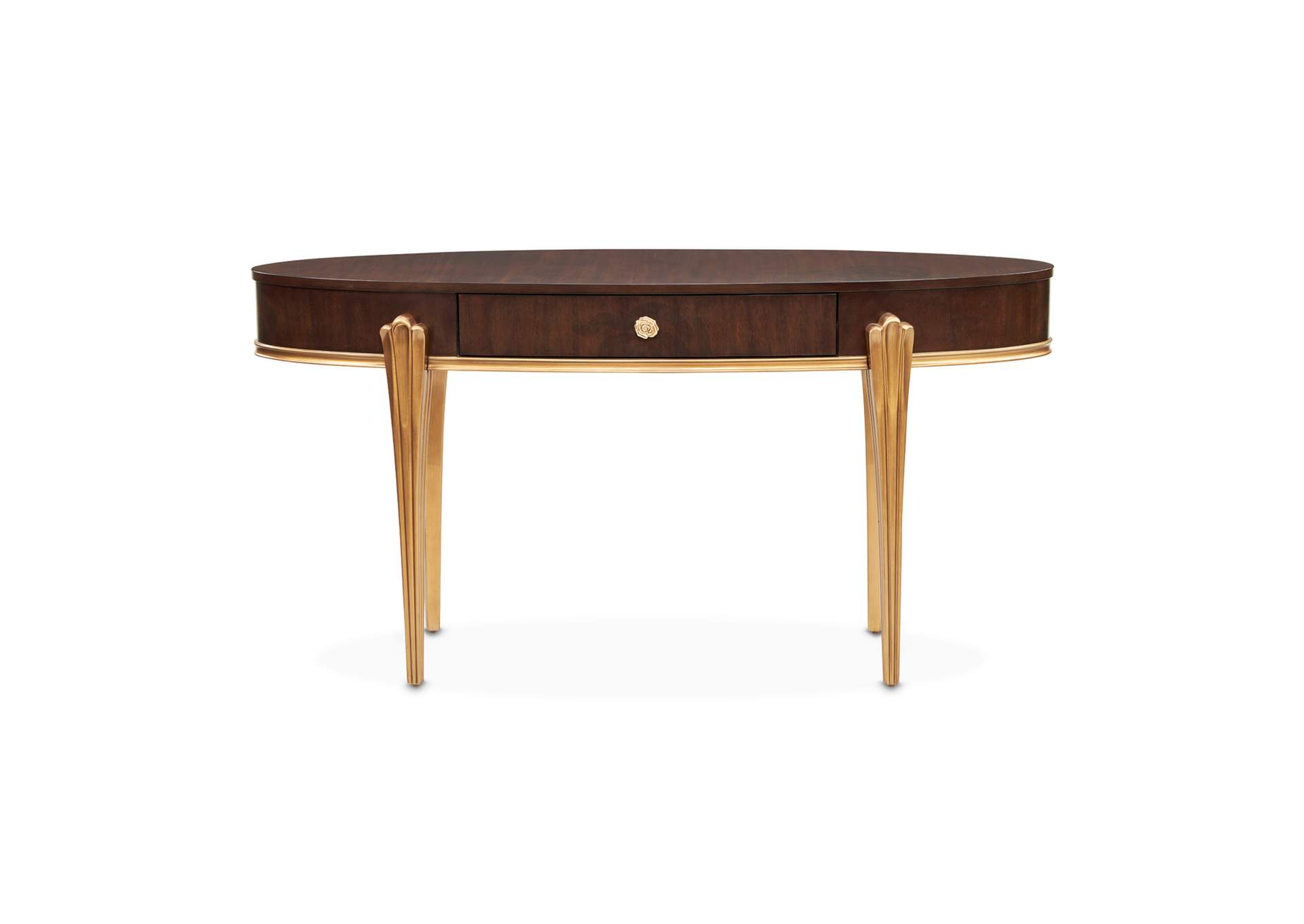 Camellia Field Vanity Desk - Warm Pecan image 1