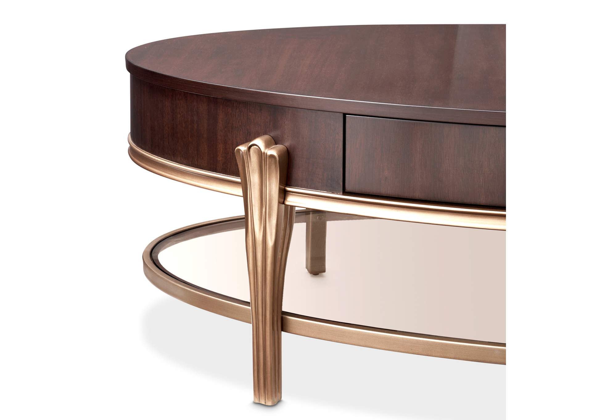 Camellia Field Oval Cocktail Table - Warm Pecan image 10