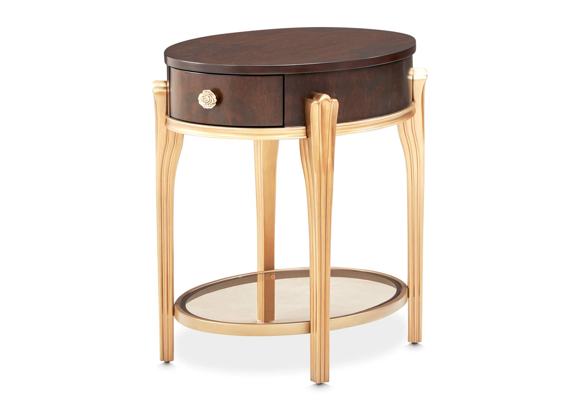 Camellia Field End Table with Drawer - Warm Pecan image 1