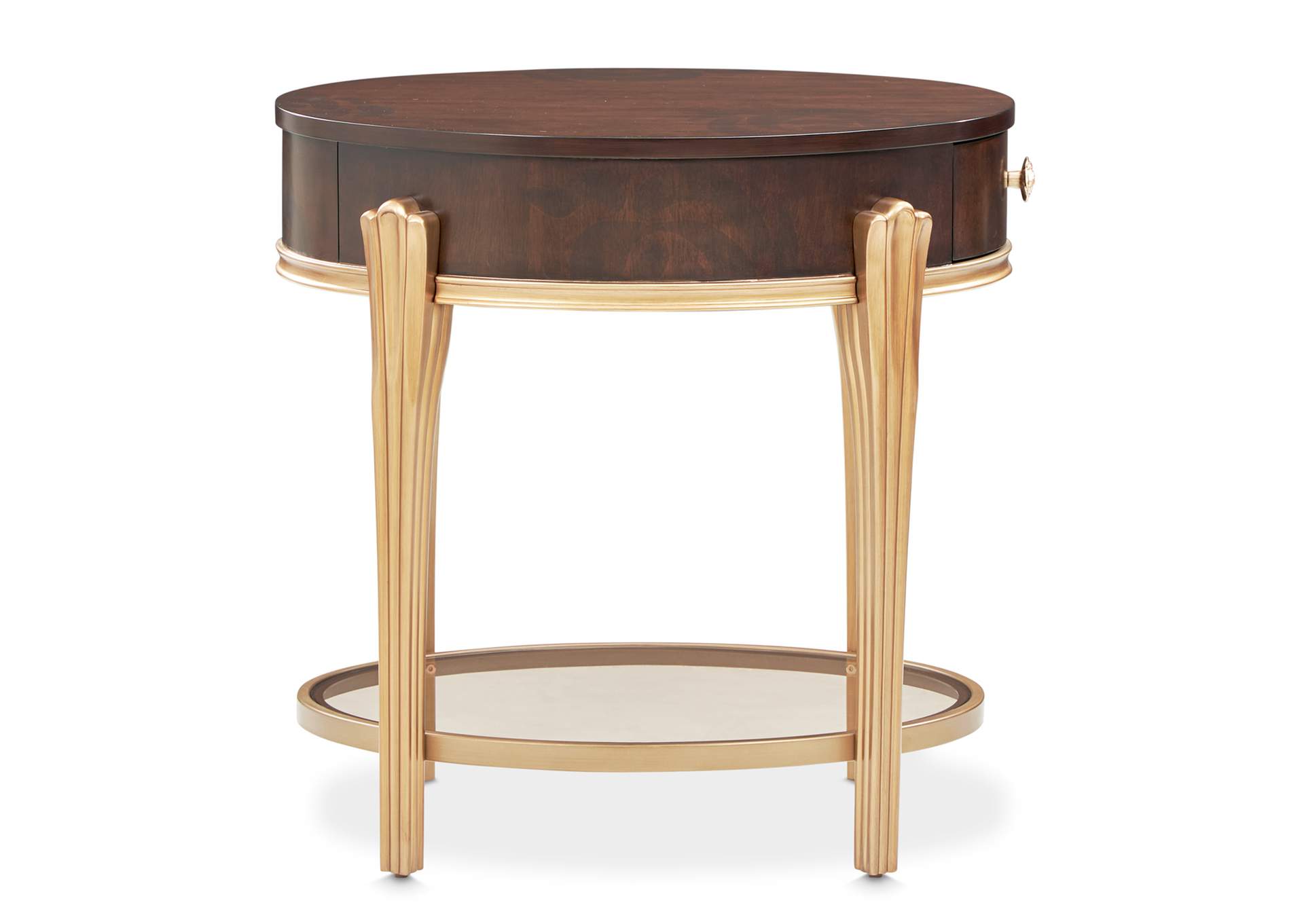 Camellia Field End Table with Drawer - Warm Pecan image 4
