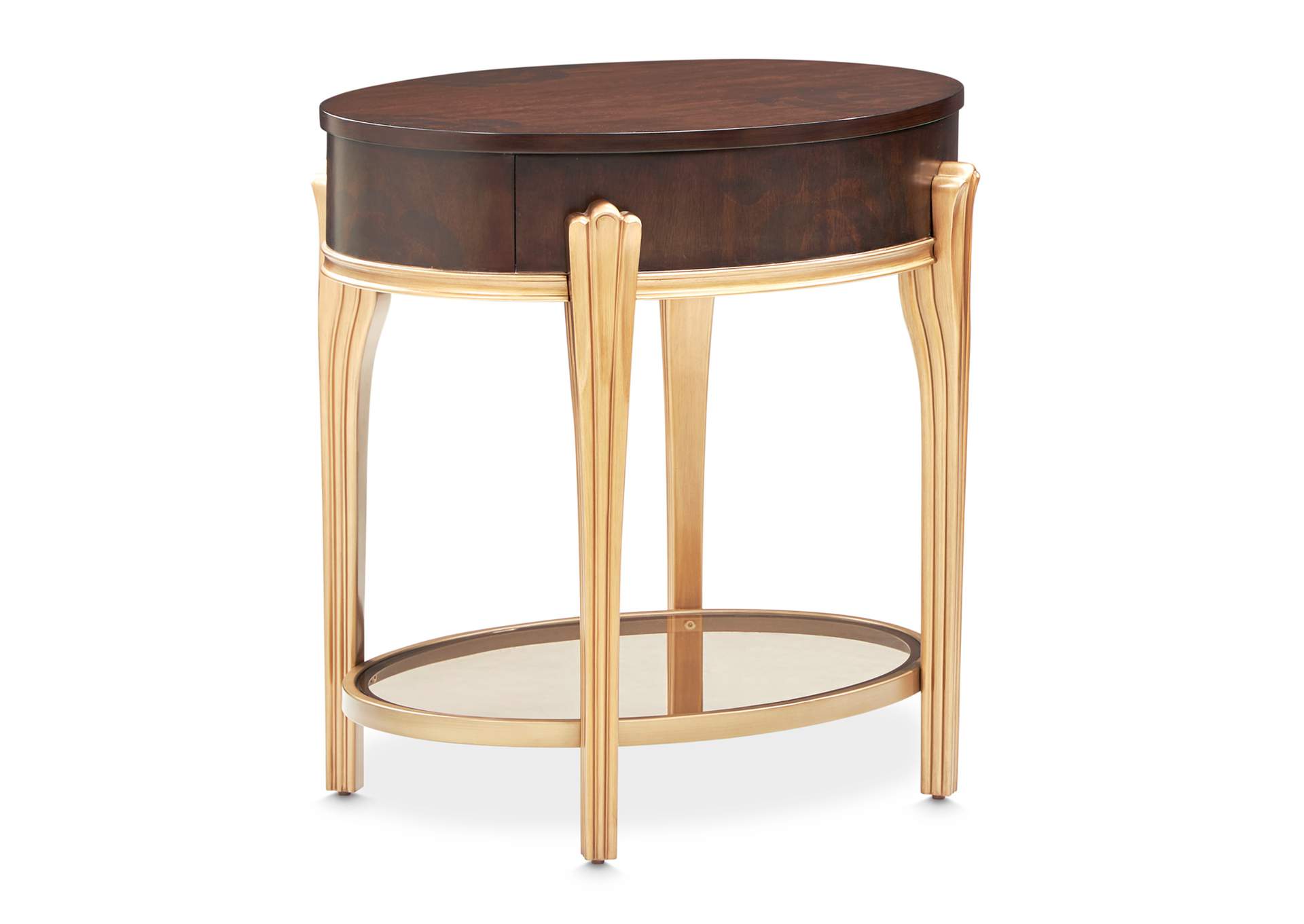 Camellia Field End Table with Drawer - Warm Pecan image 5
