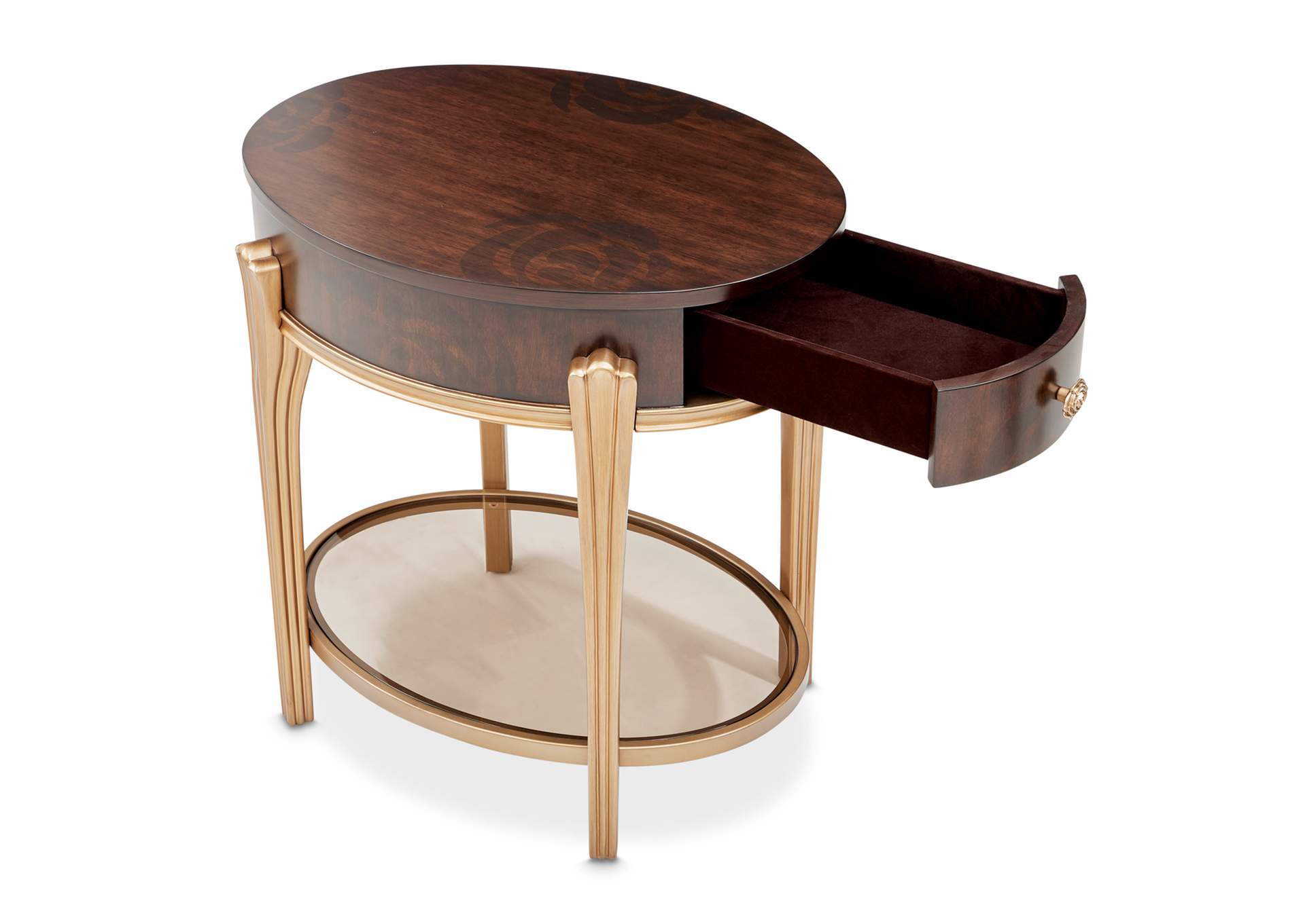 Camellia Field End Table with Drawer - Warm Pecan image 7