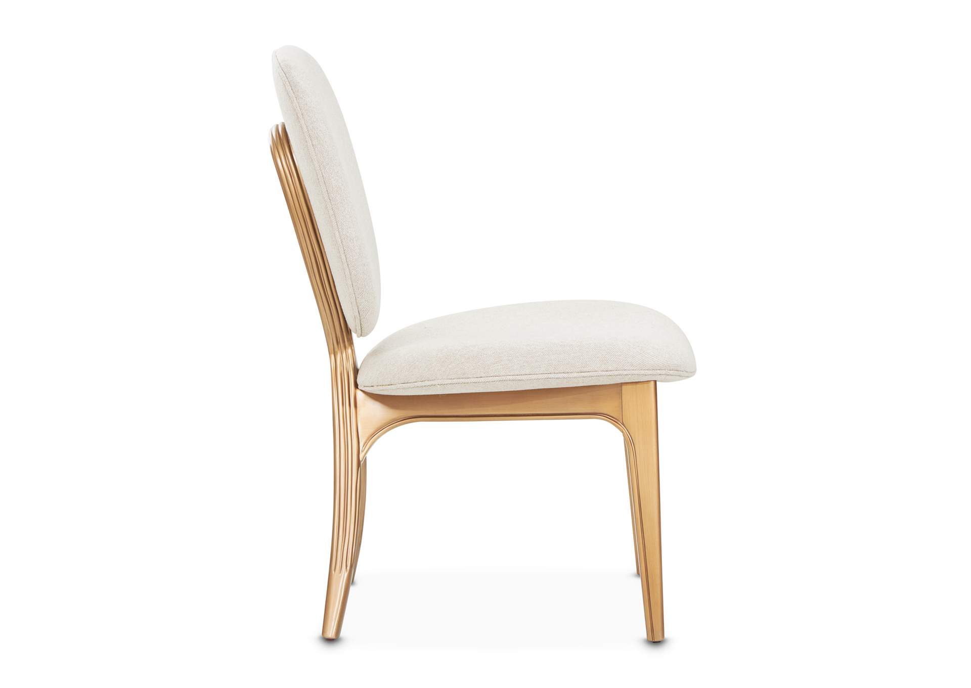 Camellia Field Vanity Chair - Linen and Antique Gold image 4