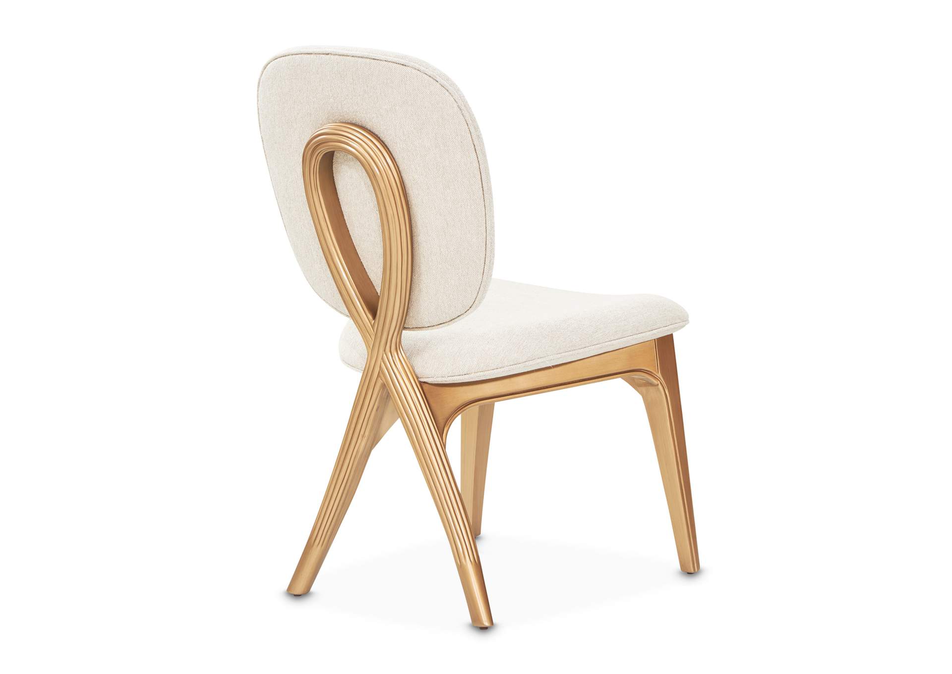 Camellia Field Vanity Chair - Linen and Antique Gold image 5