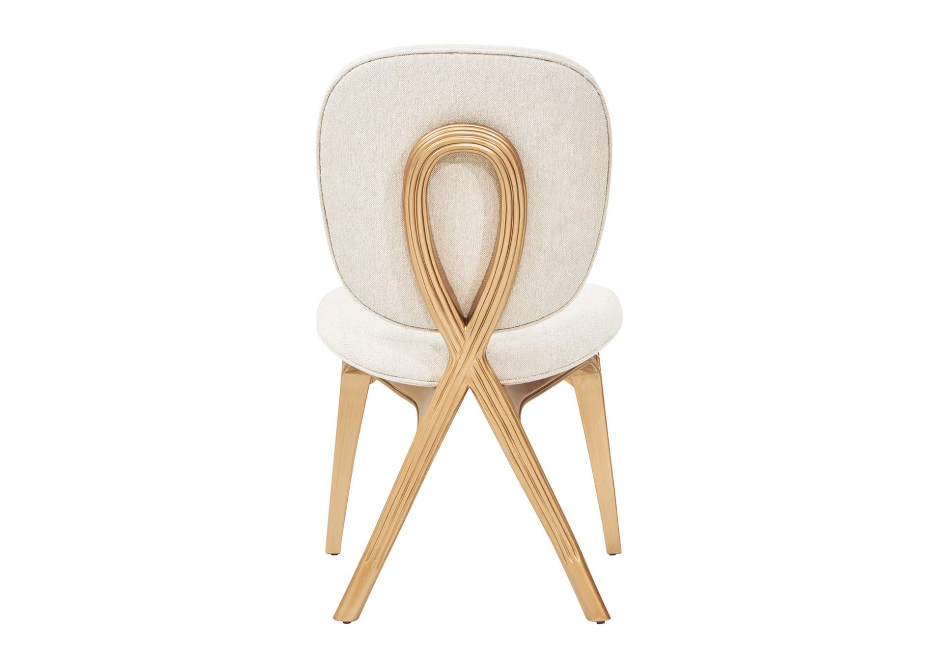 Camellia Field Vanity Chair - Linen and Antique Gold image 6