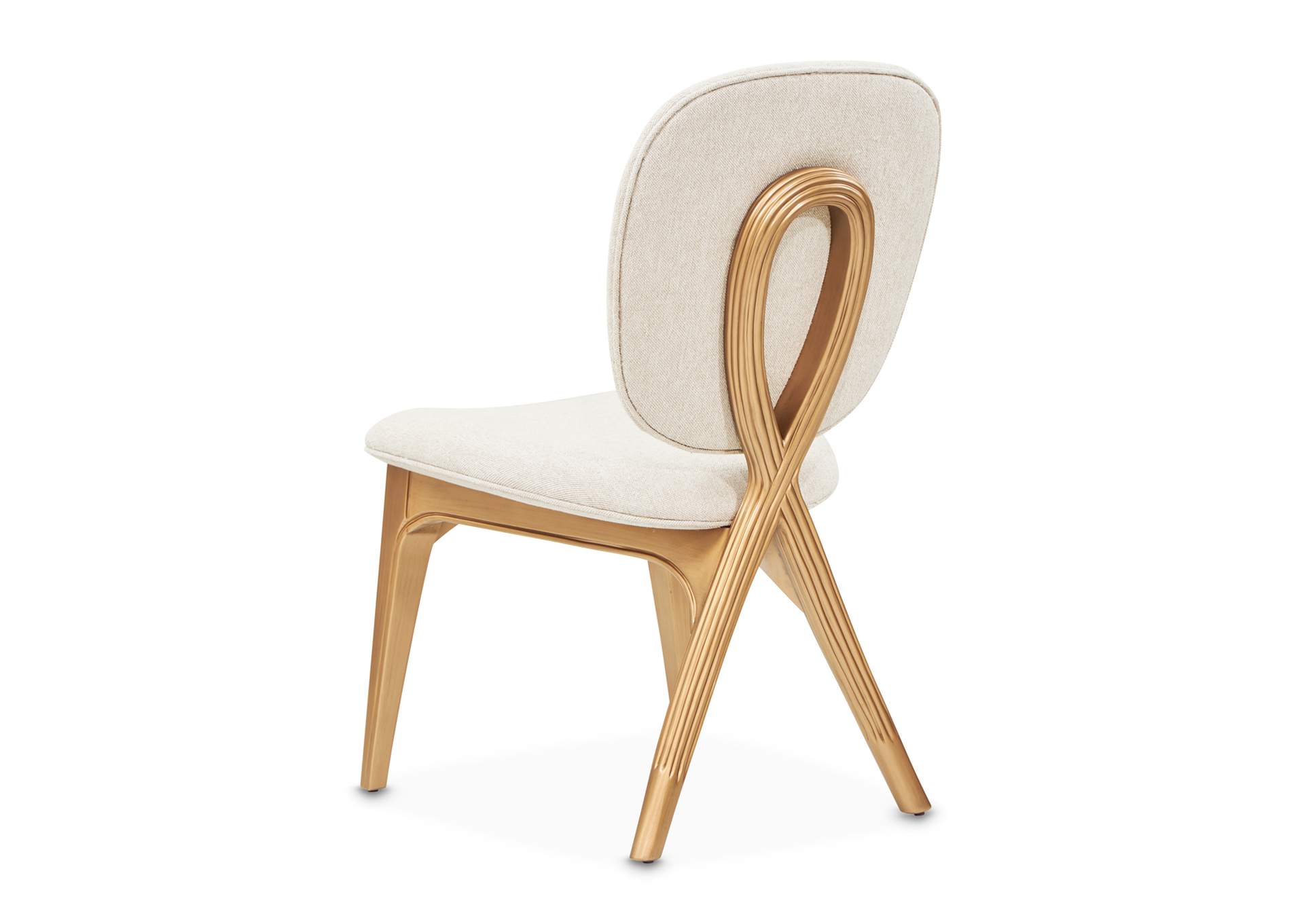 Camellia Field Vanity Chair - Linen and Antique Gold image 7